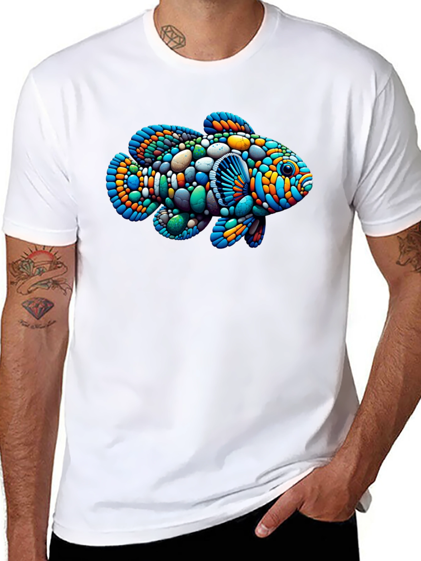 Artistic Fish Graphic Tee - Unique Design