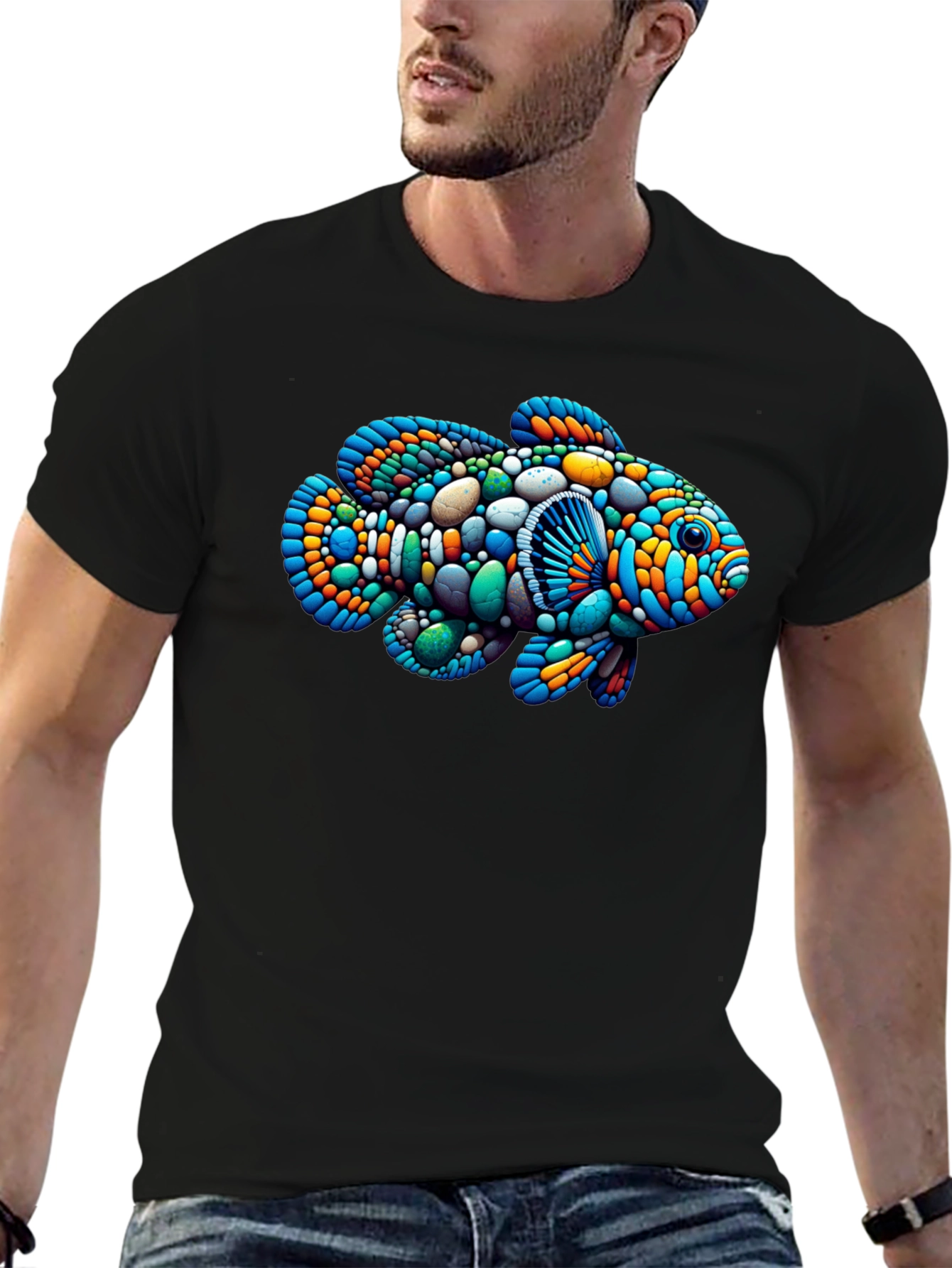 Artistic Fish Graphic Tee - Unique Design