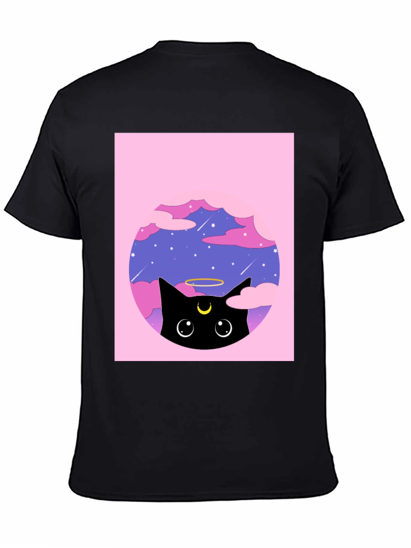 Black Cat in Clouds Graphic Tee