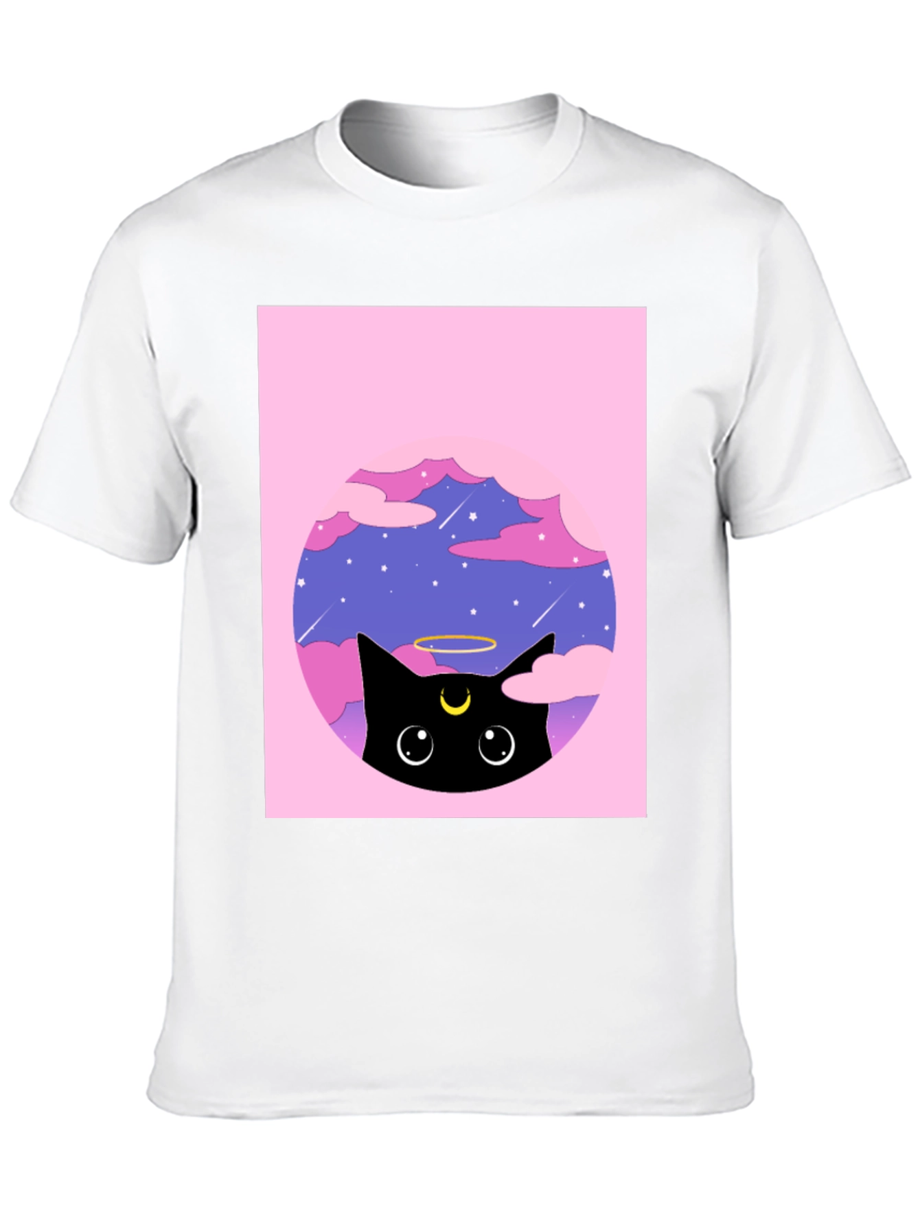 Black Cat in Clouds Graphic Tee