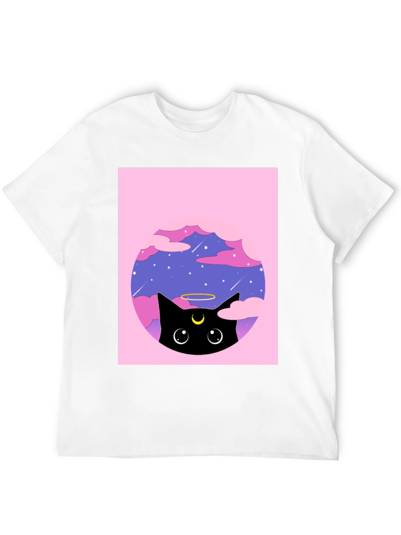 Black Cat in Clouds Graphic Tee