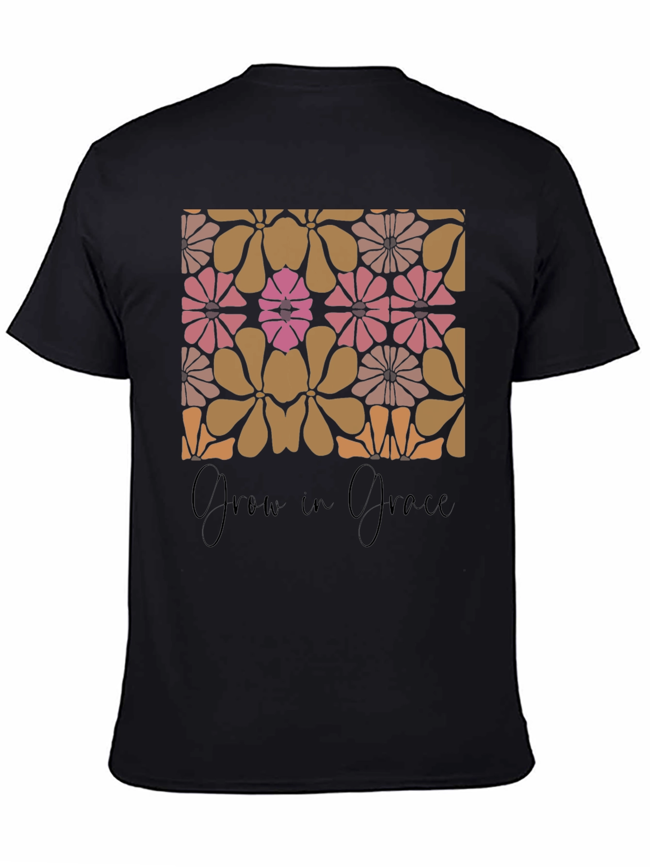 Retro Floral Grow in Grace Graphic T-Shirt