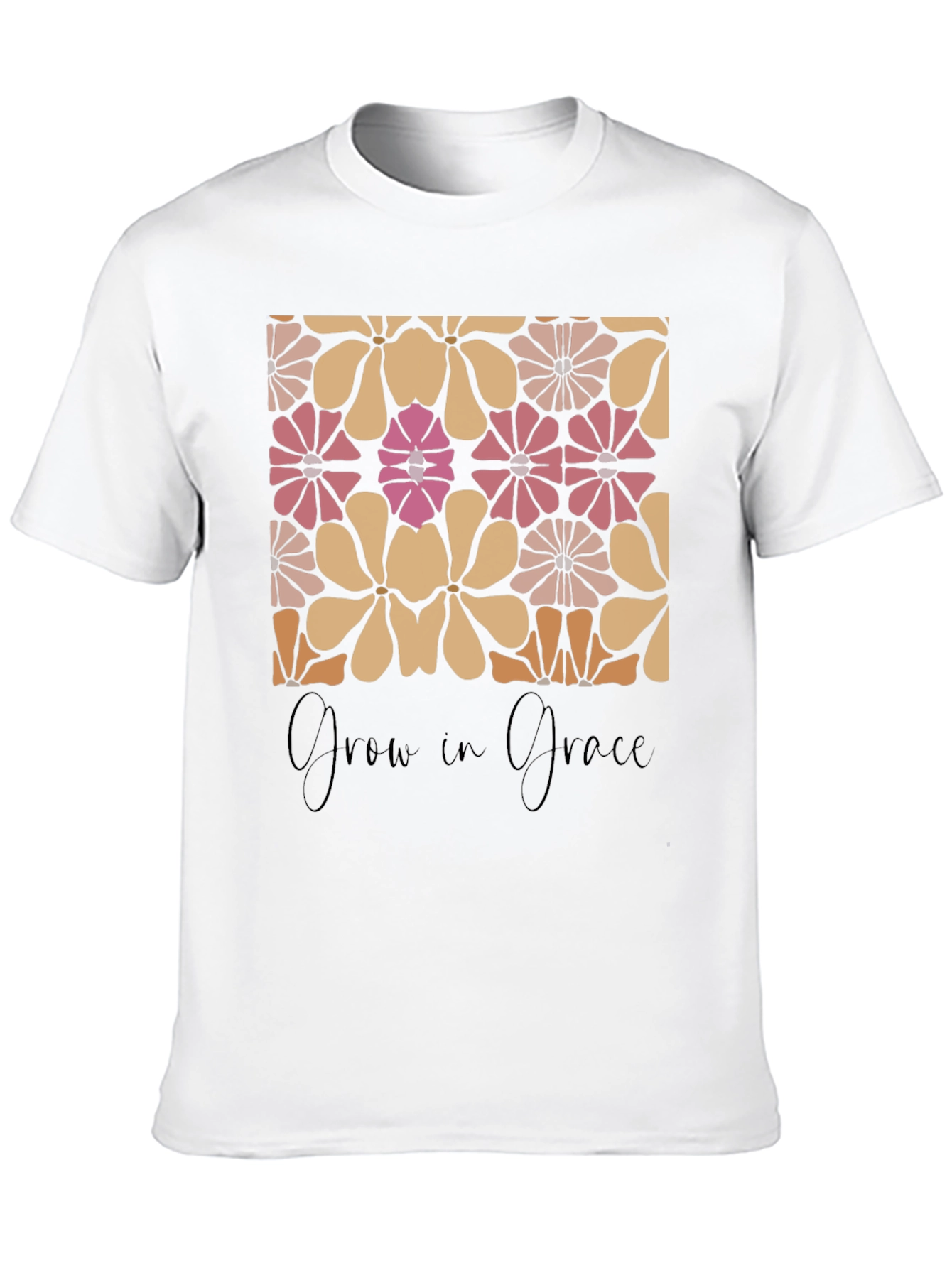 Retro Floral Grow in Grace Graphic T-Shirt
