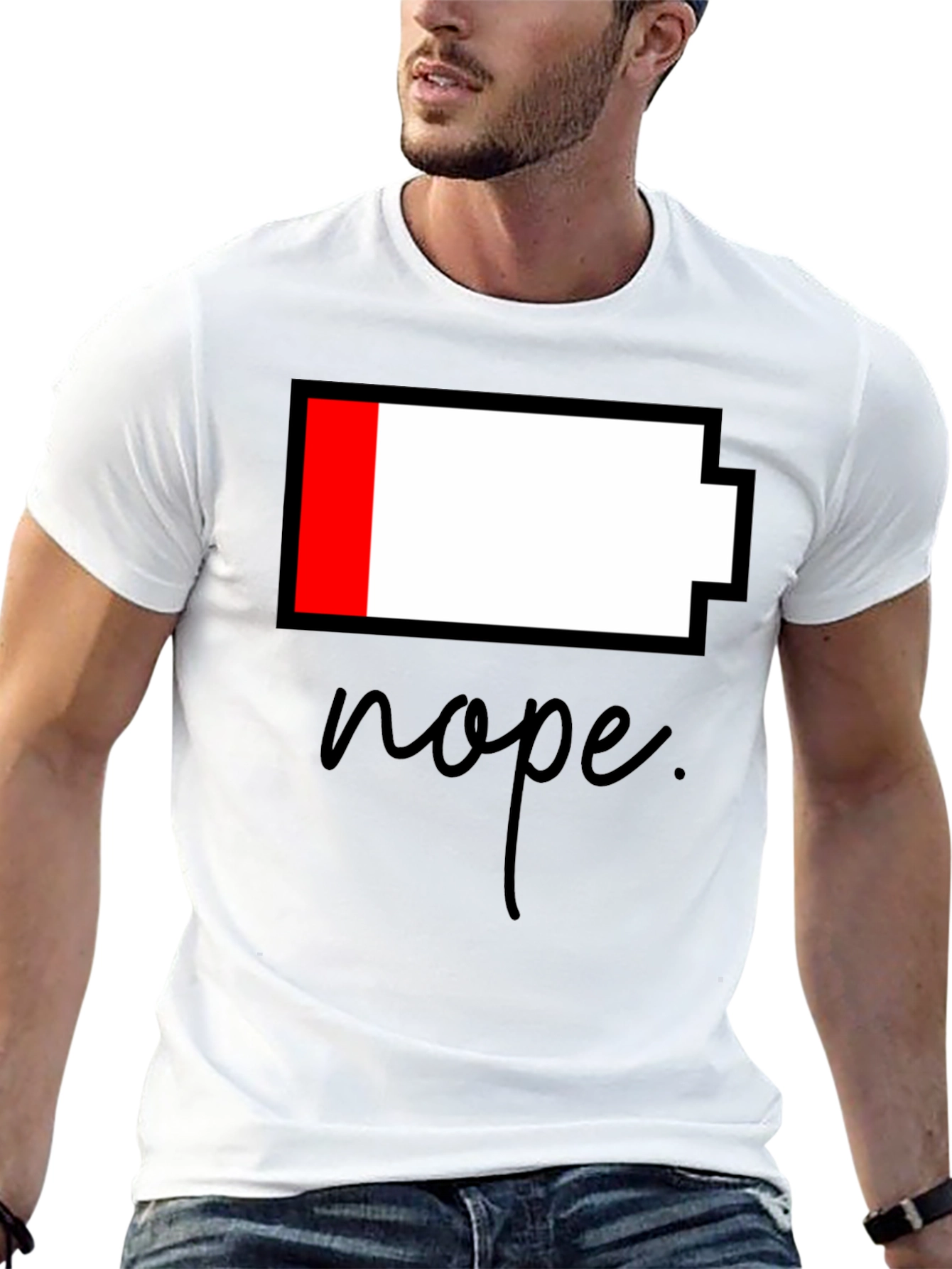Nope Low Battery Black T-Shirt