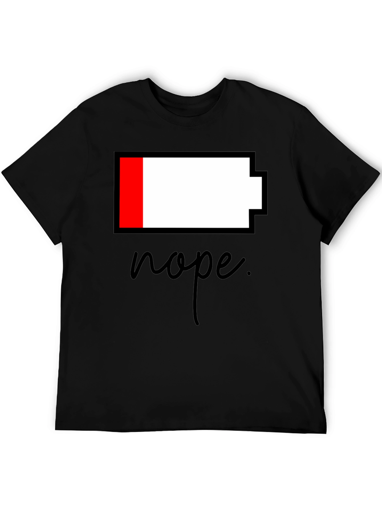 Nope Low Battery Black T-Shirt