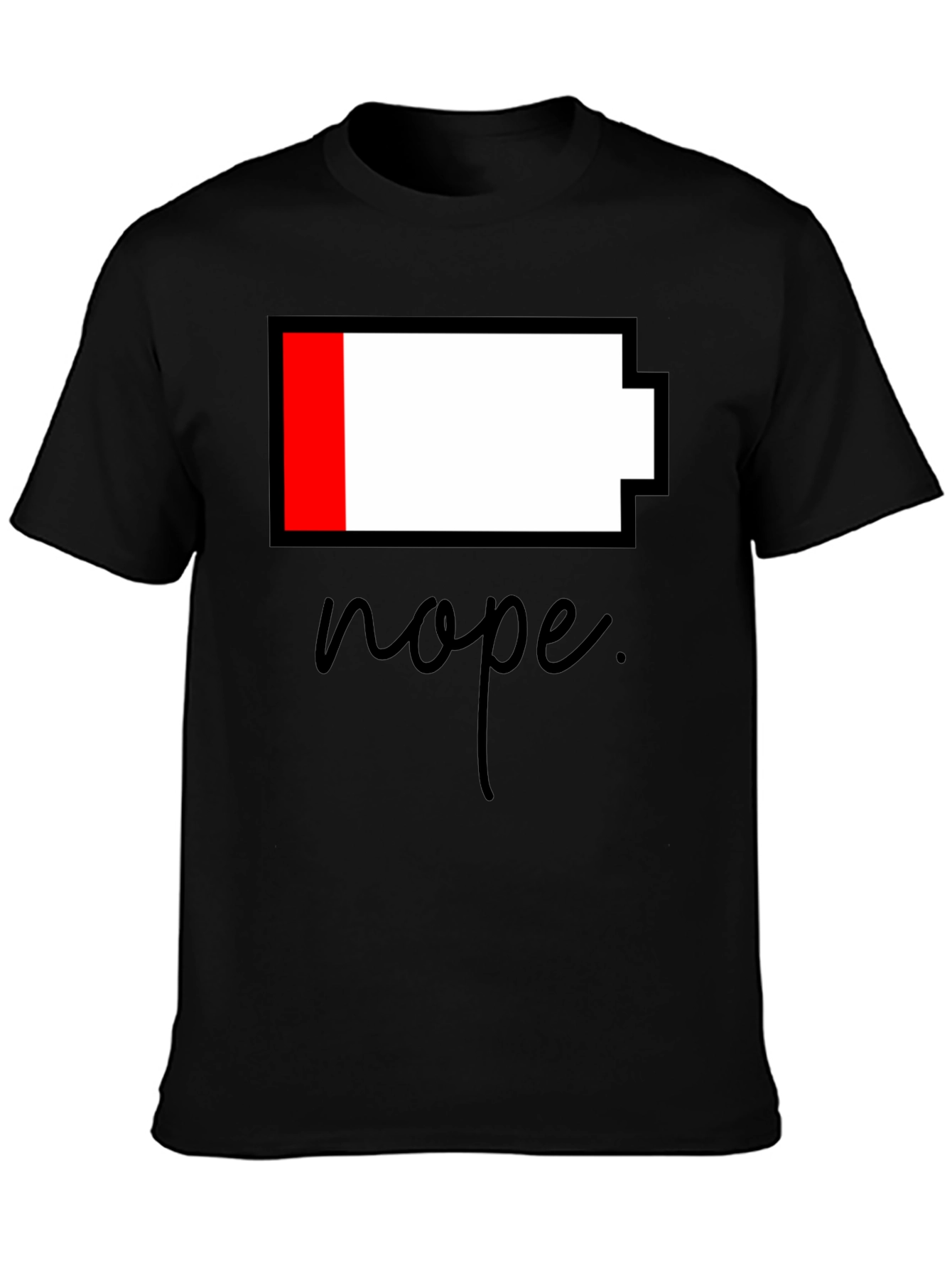 Nope Low Battery Black T-Shirt