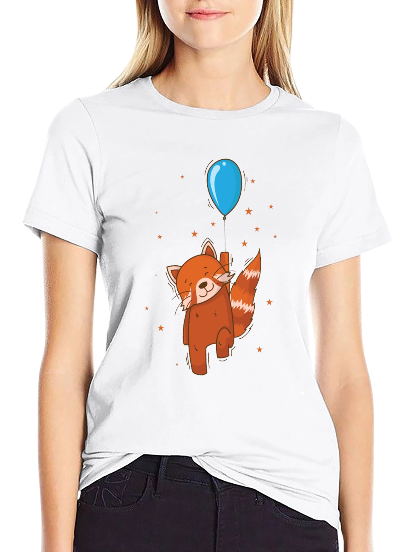 Red Panda Balloon Ride Graphic Tee