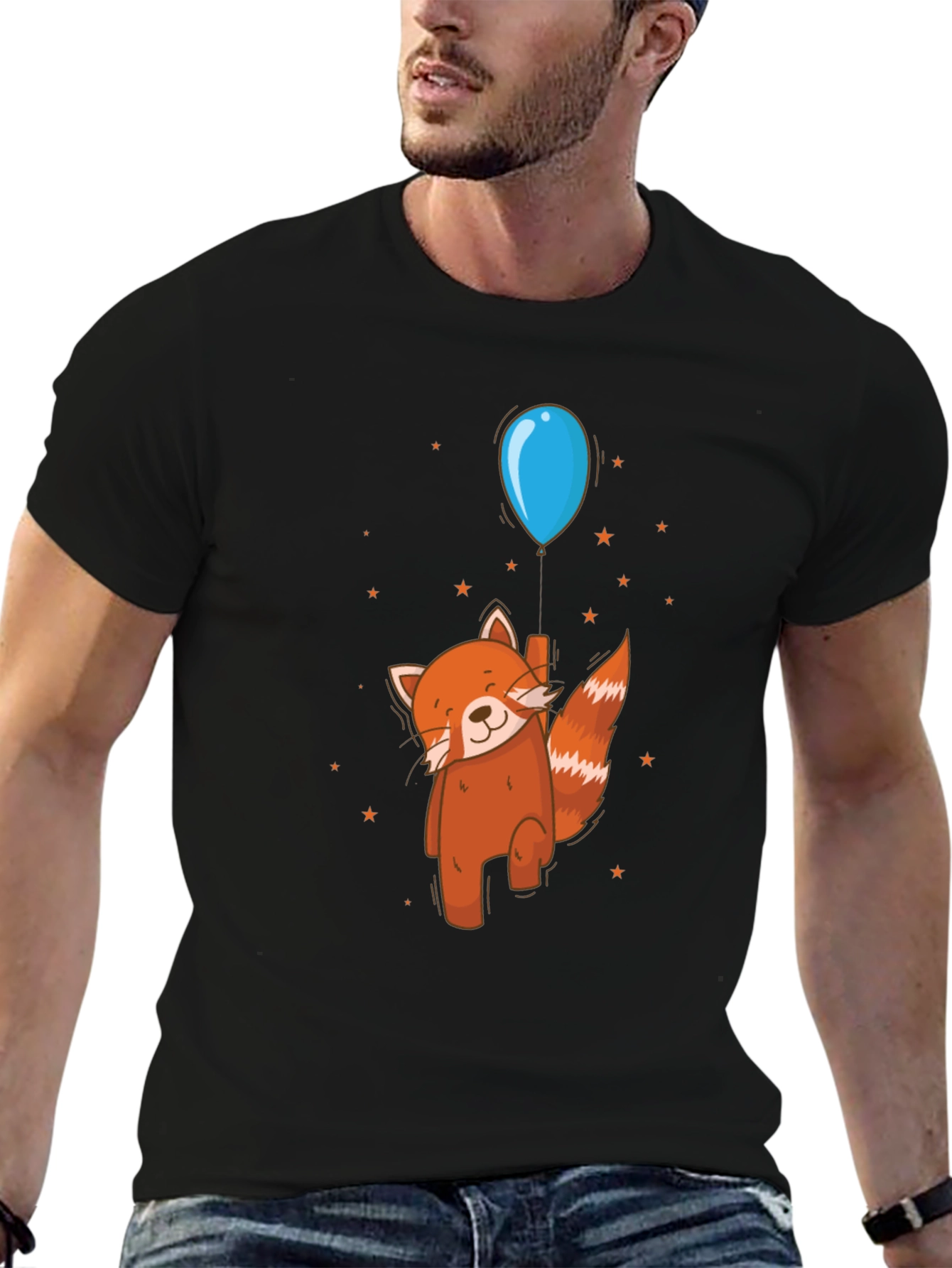 Red Panda Balloon Ride Graphic Tee