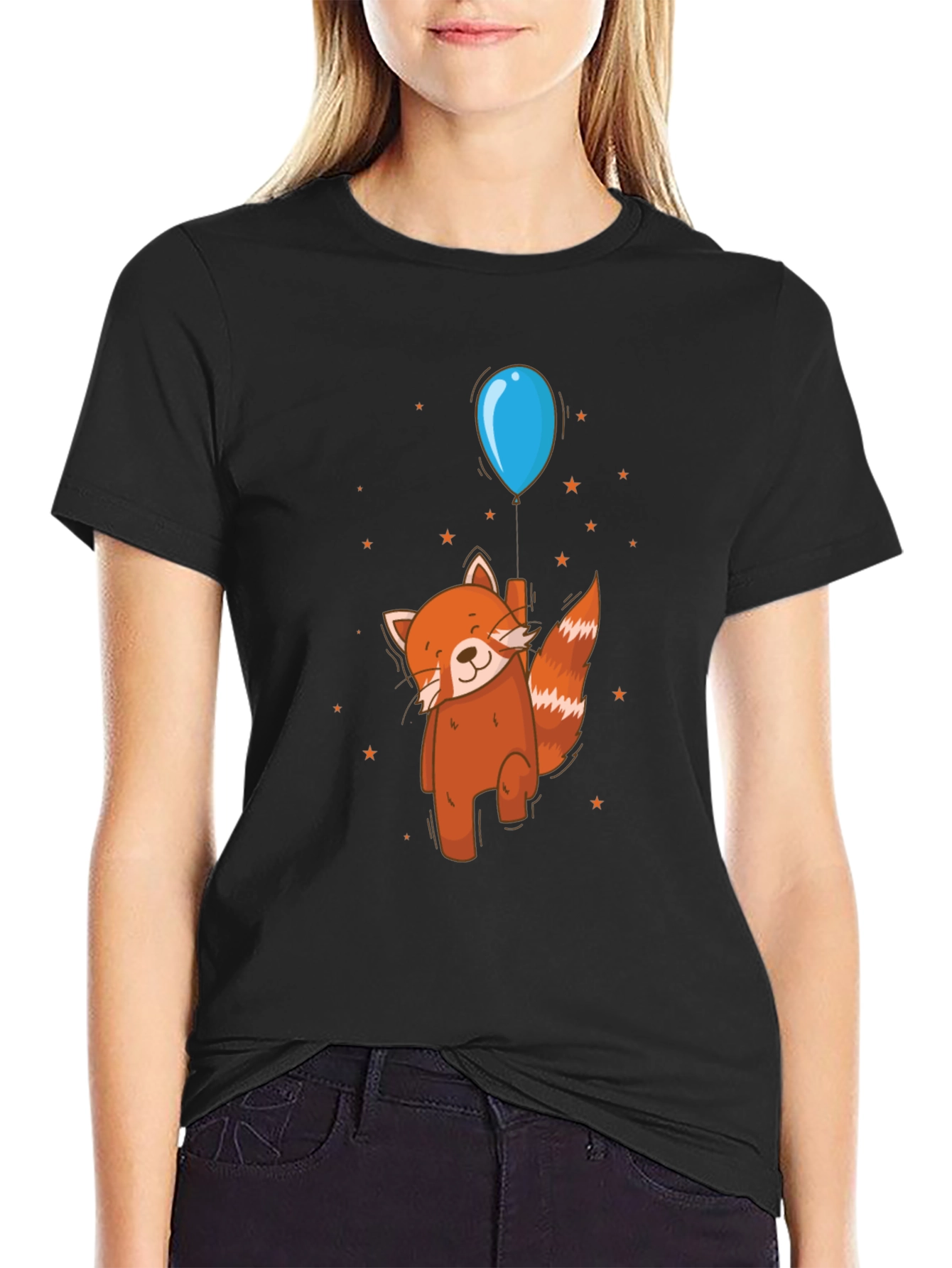 Red Panda Balloon Ride Graphic Tee