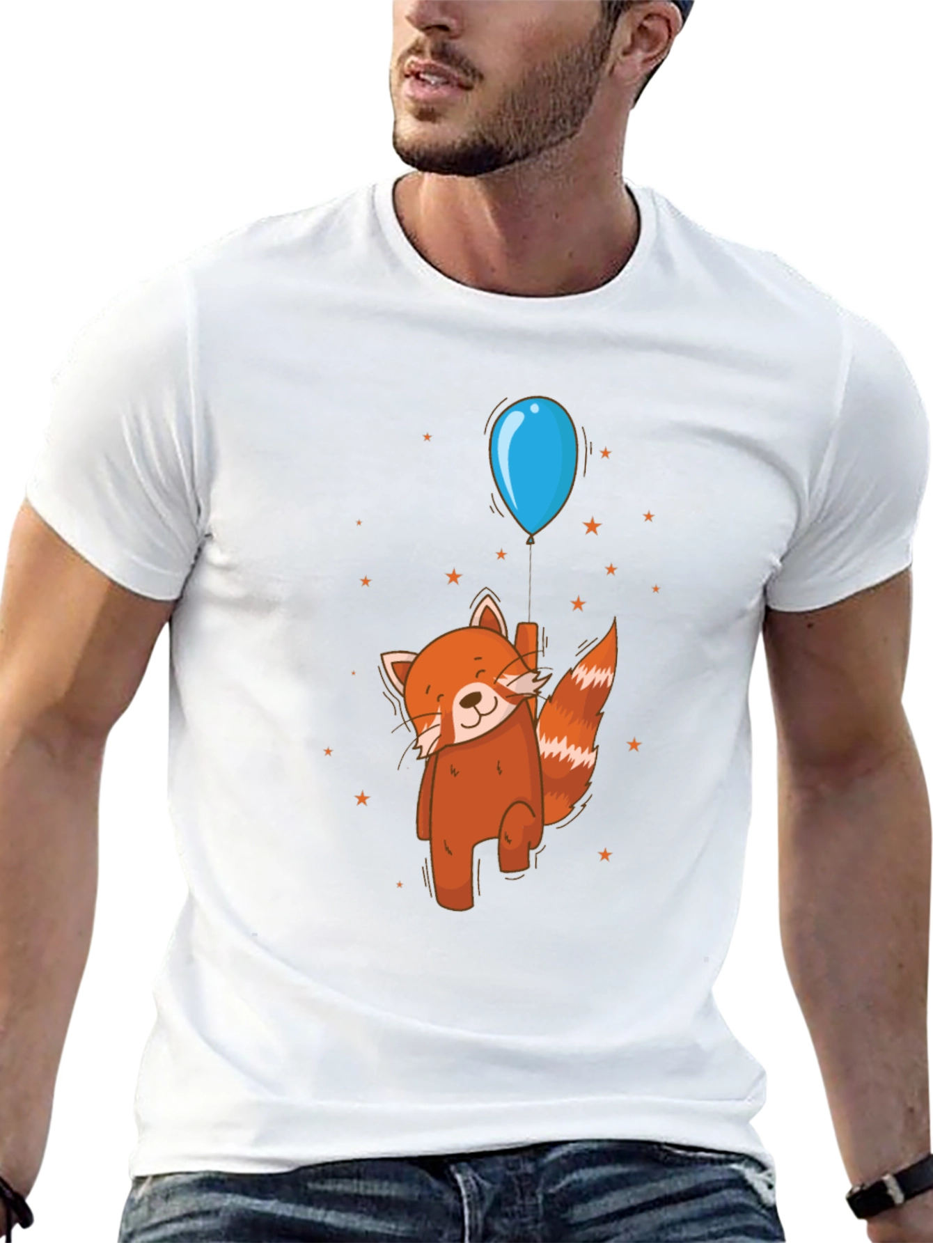 Red Panda Balloon Ride Graphic Tee