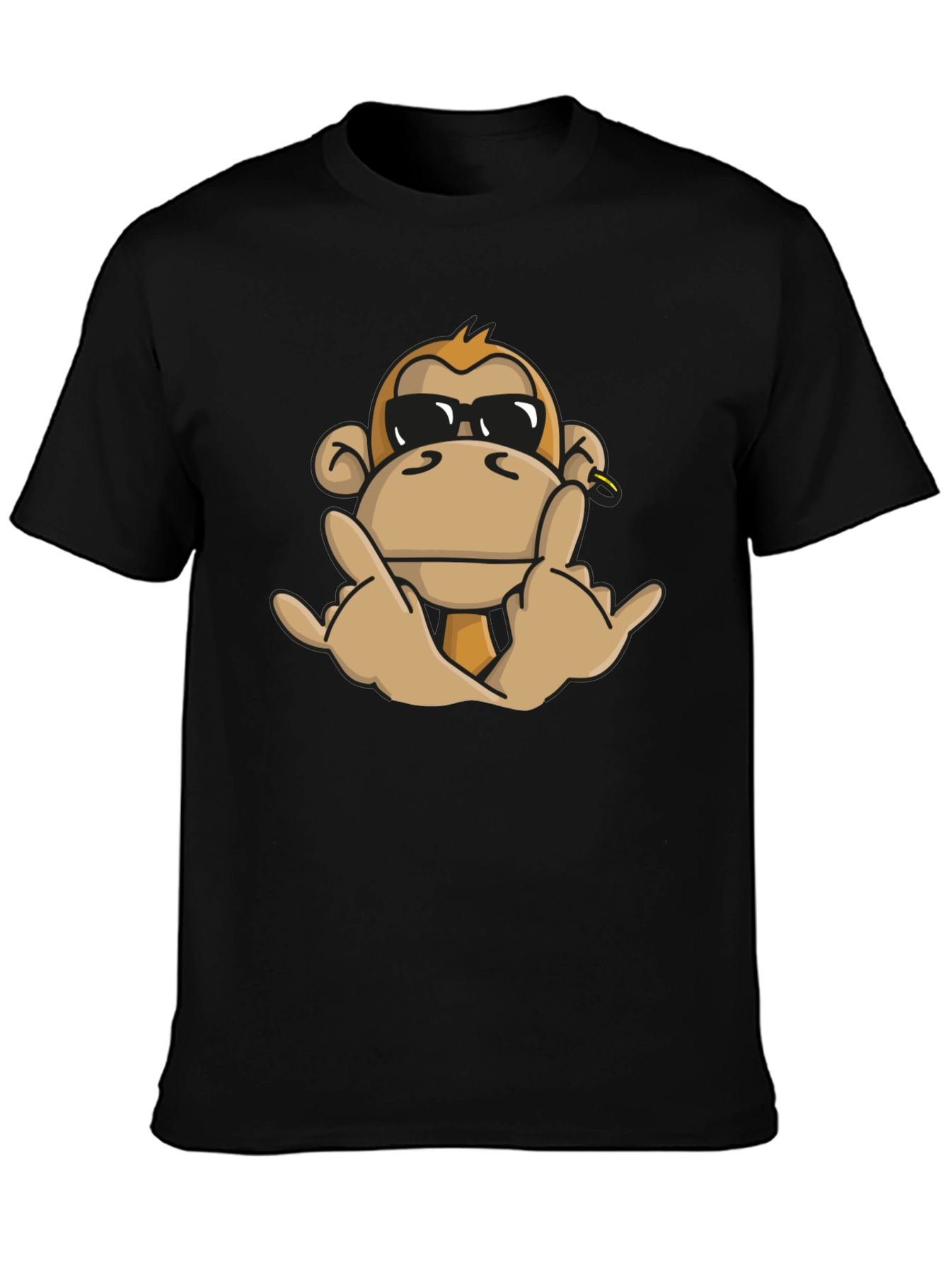 Cool Monkey Graphic T-Shirt - Black