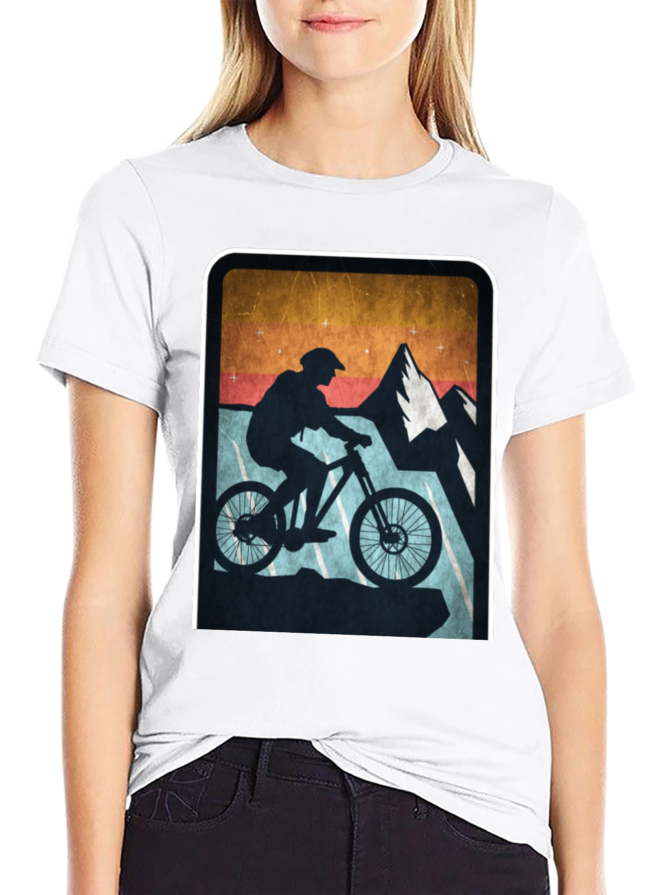 Mountain Biking Silhouette Graphic Tee