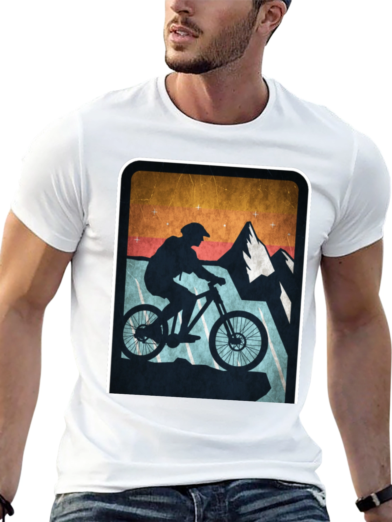 Mountain Biking Silhouette Graphic Tee
