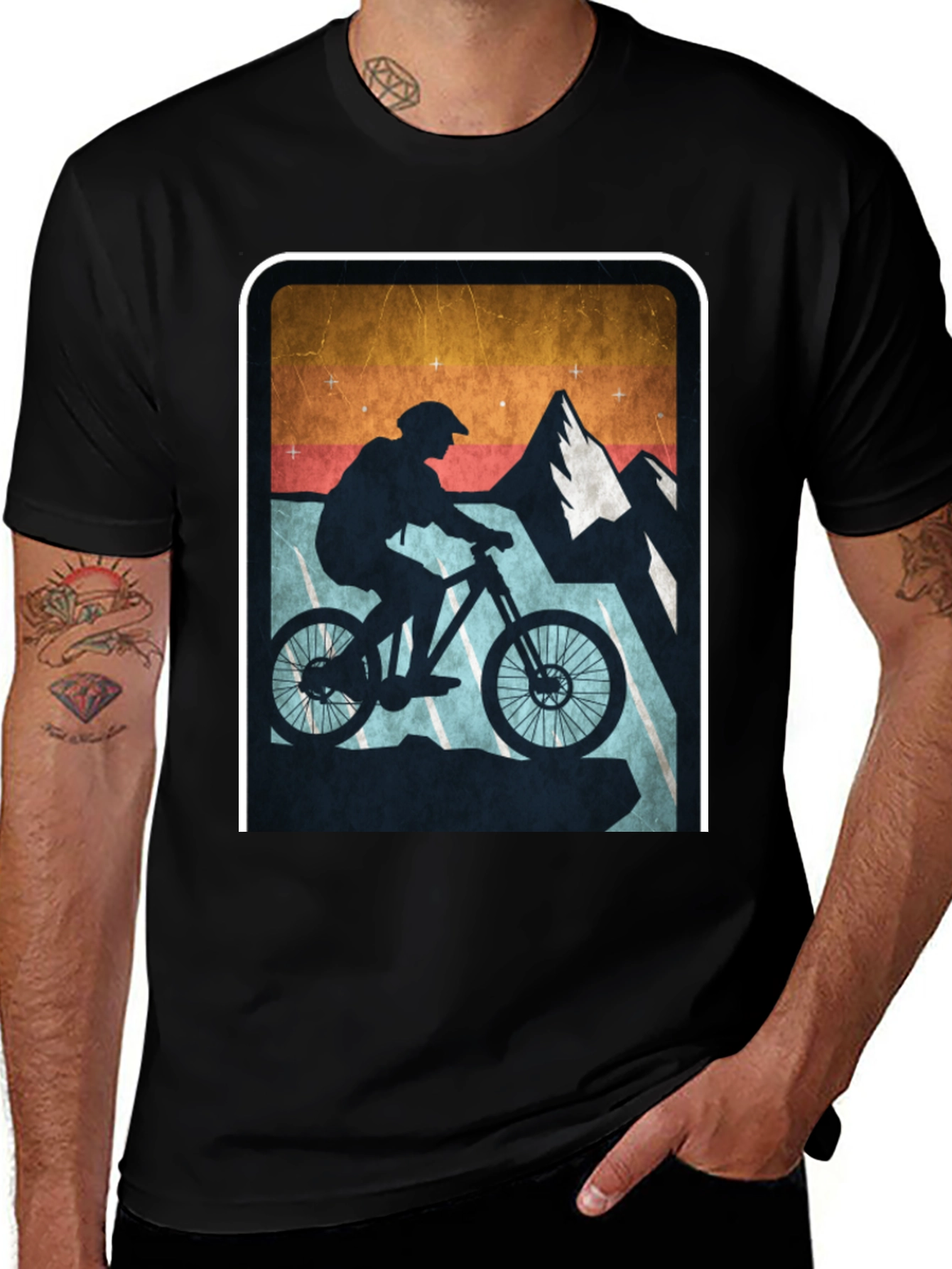 Mountain Biking Silhouette Graphic Tee