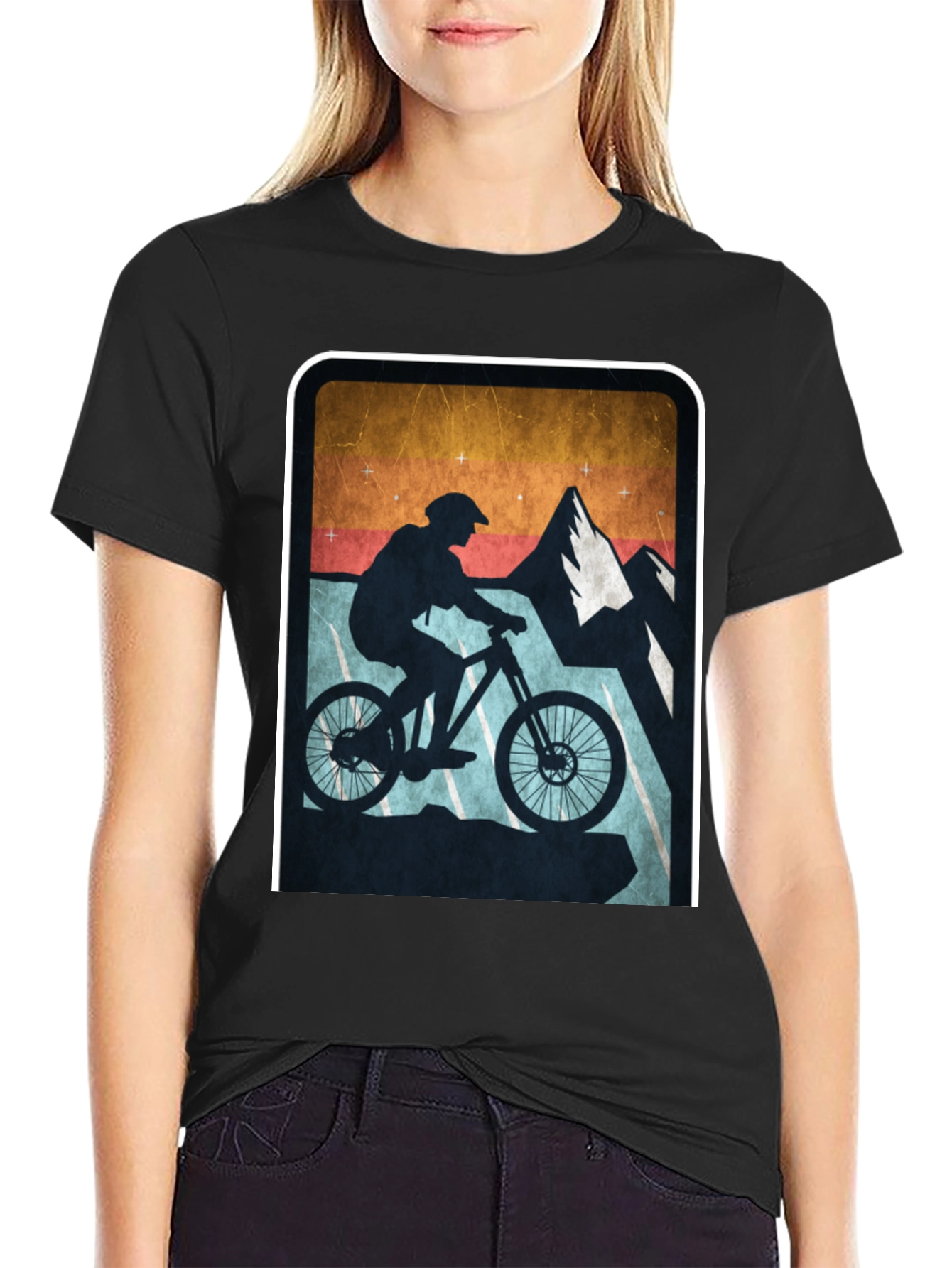 Mountain Biking Silhouette Graphic Tee