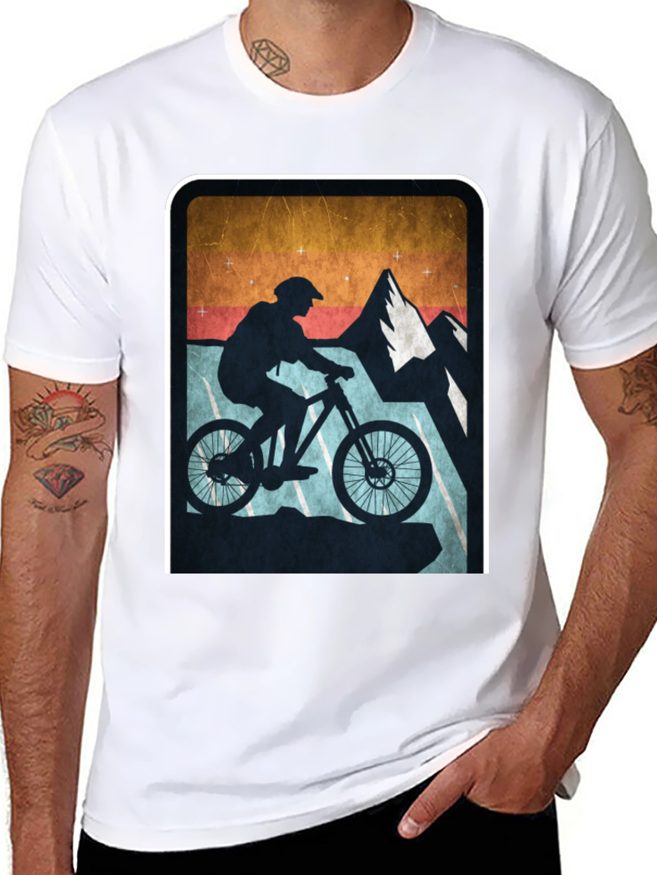 Mountain Biking Silhouette Graphic Tee