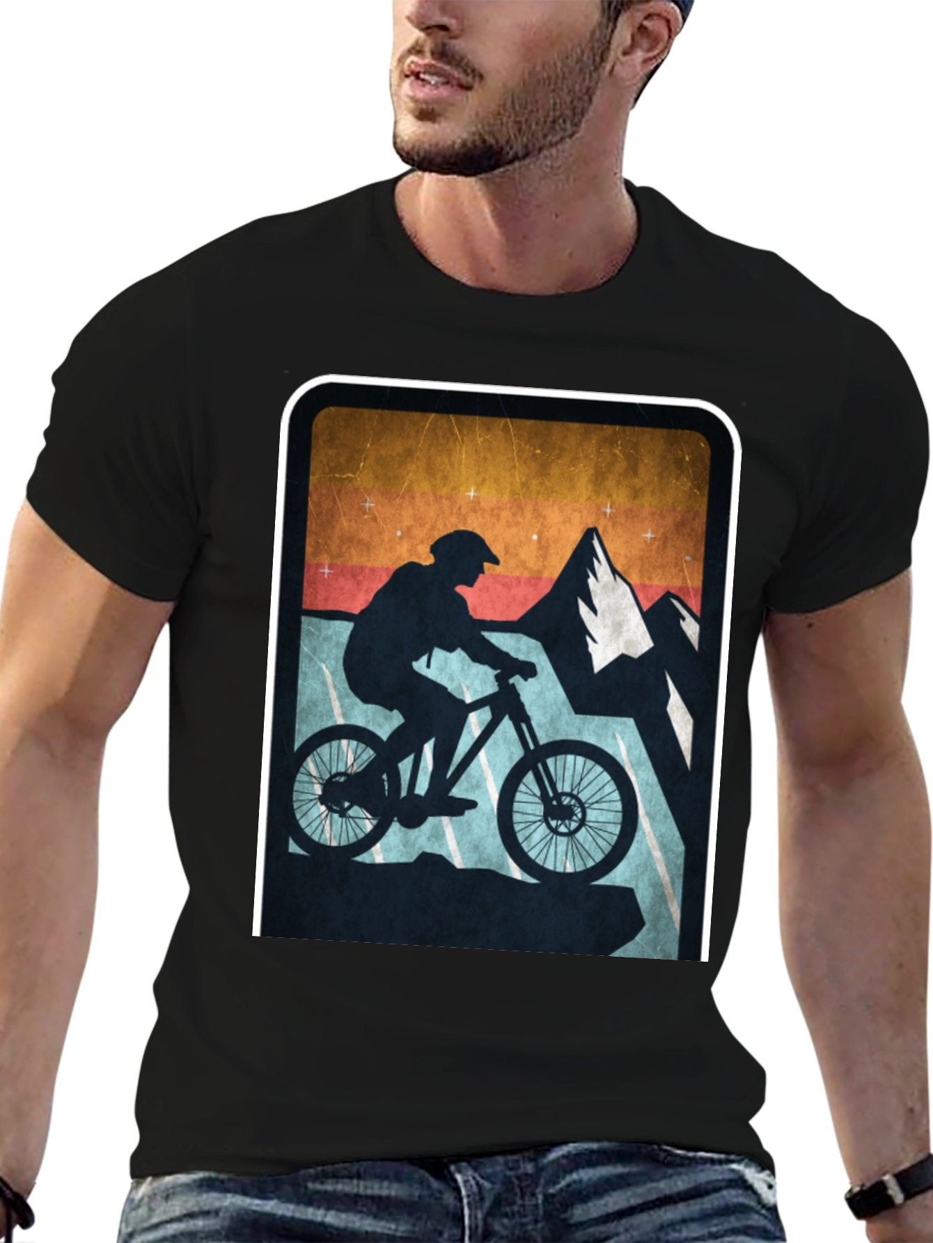 Mountain Biking Silhouette Graphic Tee