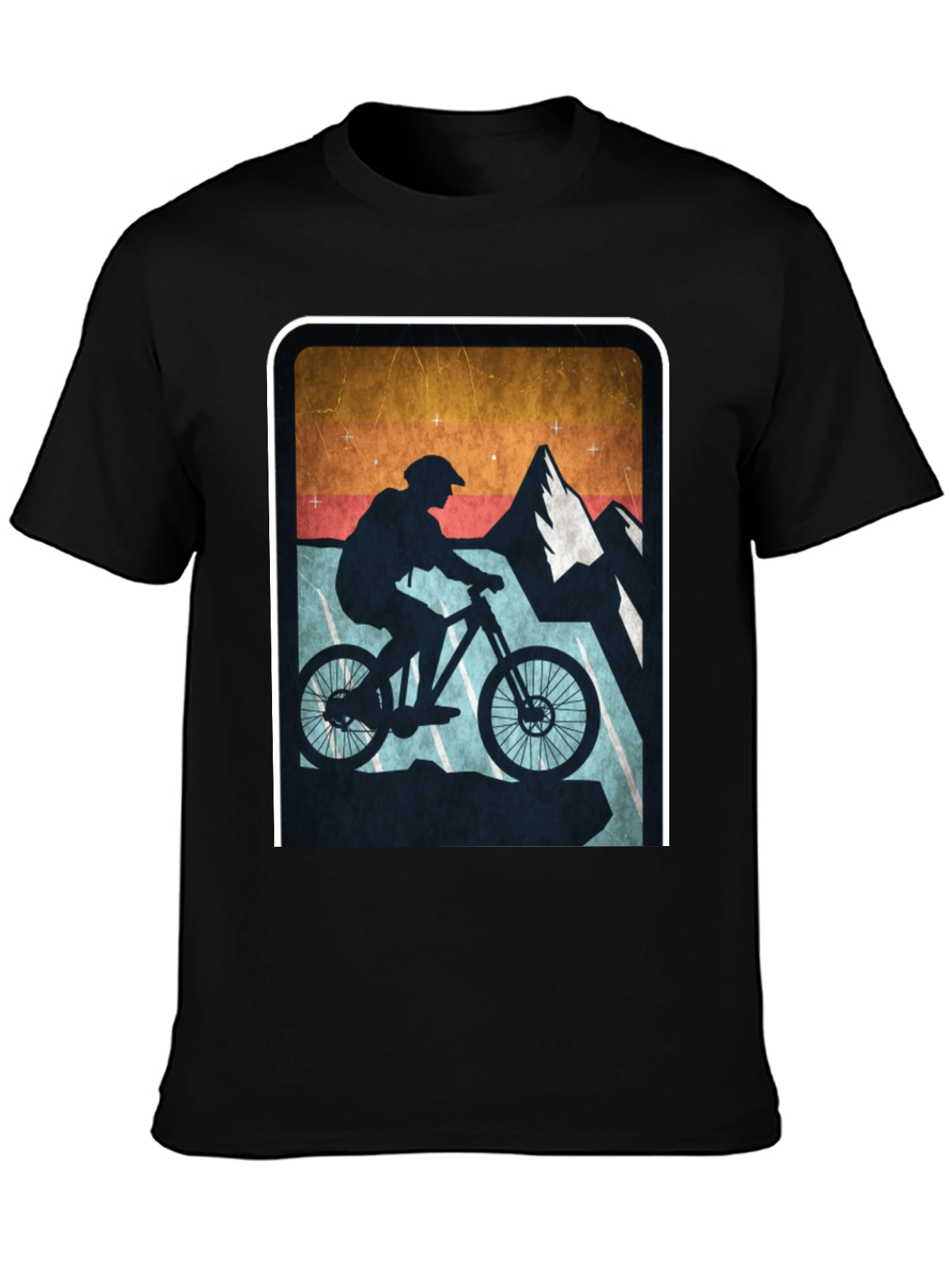 Mountain Biking Silhouette Graphic Tee