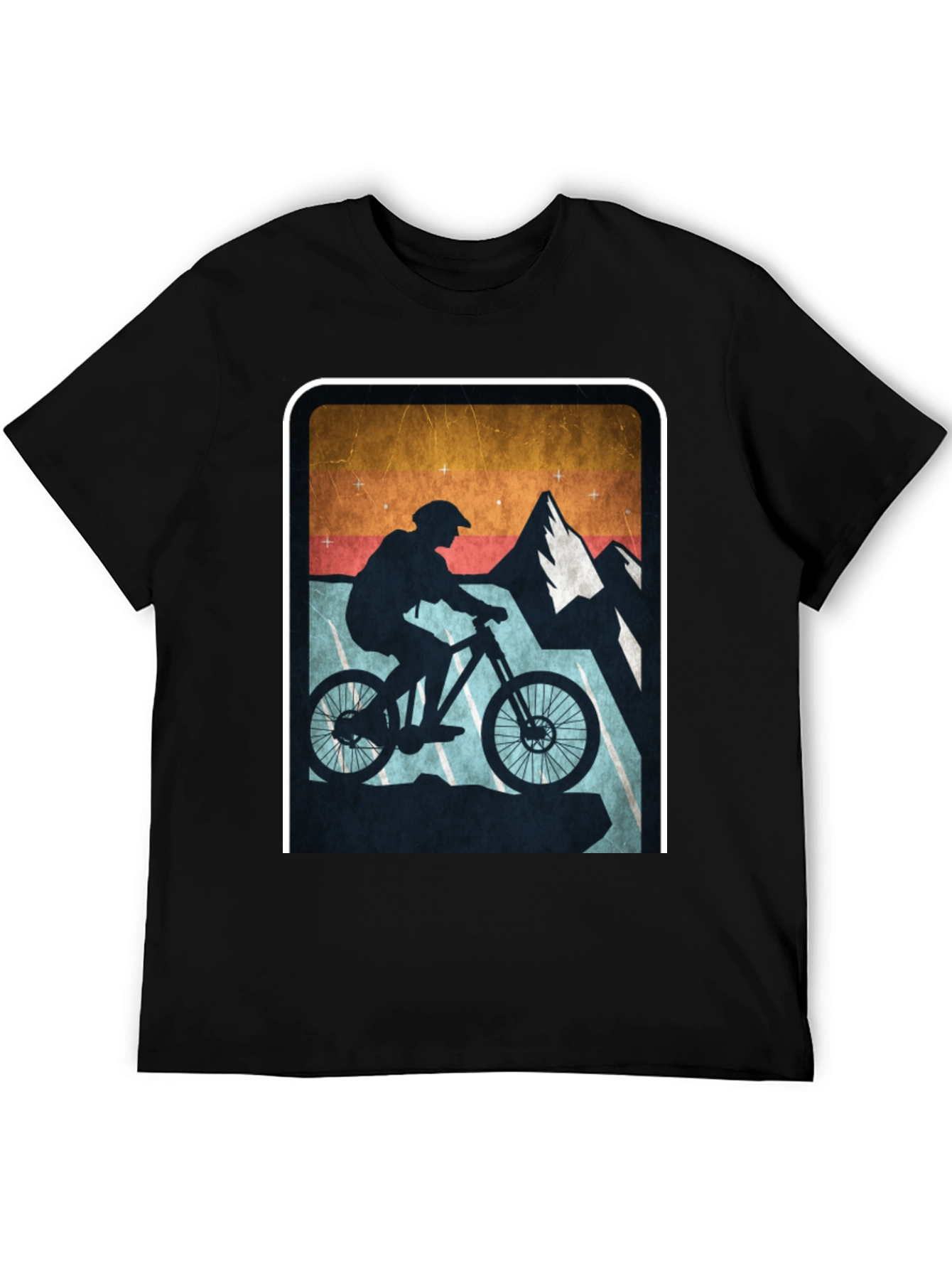 Mountain Biking Silhouette Graphic Tee