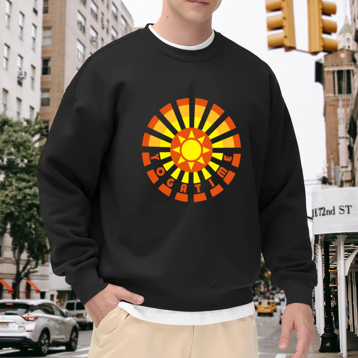 Sunburst Radiating Pattern Graphic ԲÁìÎÀÒÂ - Unique Design Pullover Sweatshirt