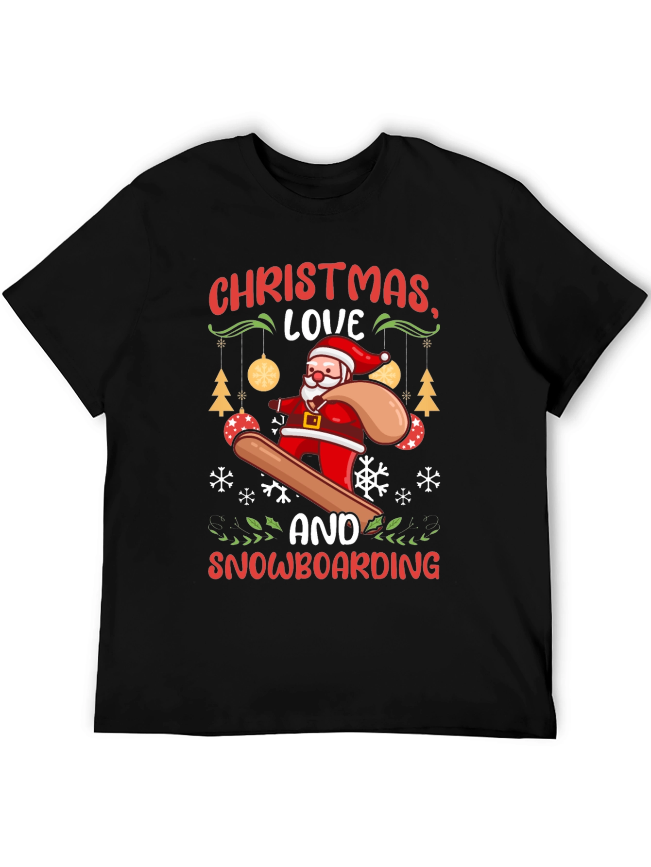 Christmas Snowboarding Santa T-Shirt
