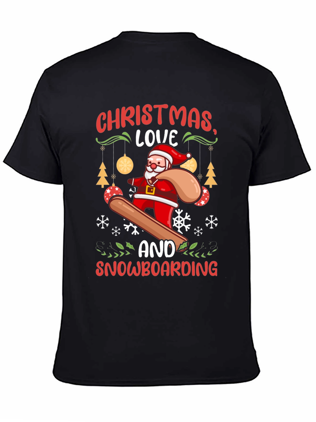 Christmas Snowboarding Santa T-Shirt