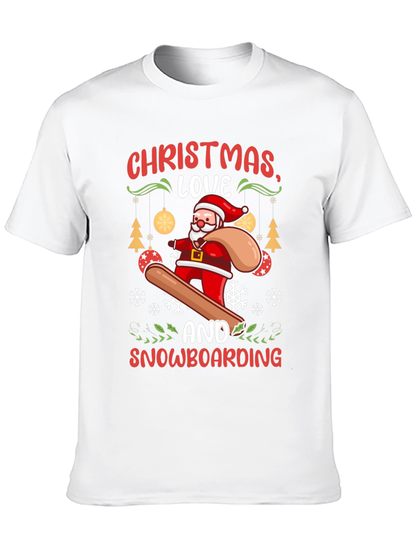 Christmas Snowboarding Santa T-Shirt