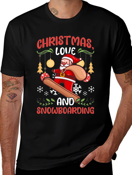 Christmas Snowboarding Santa T-Shirt
