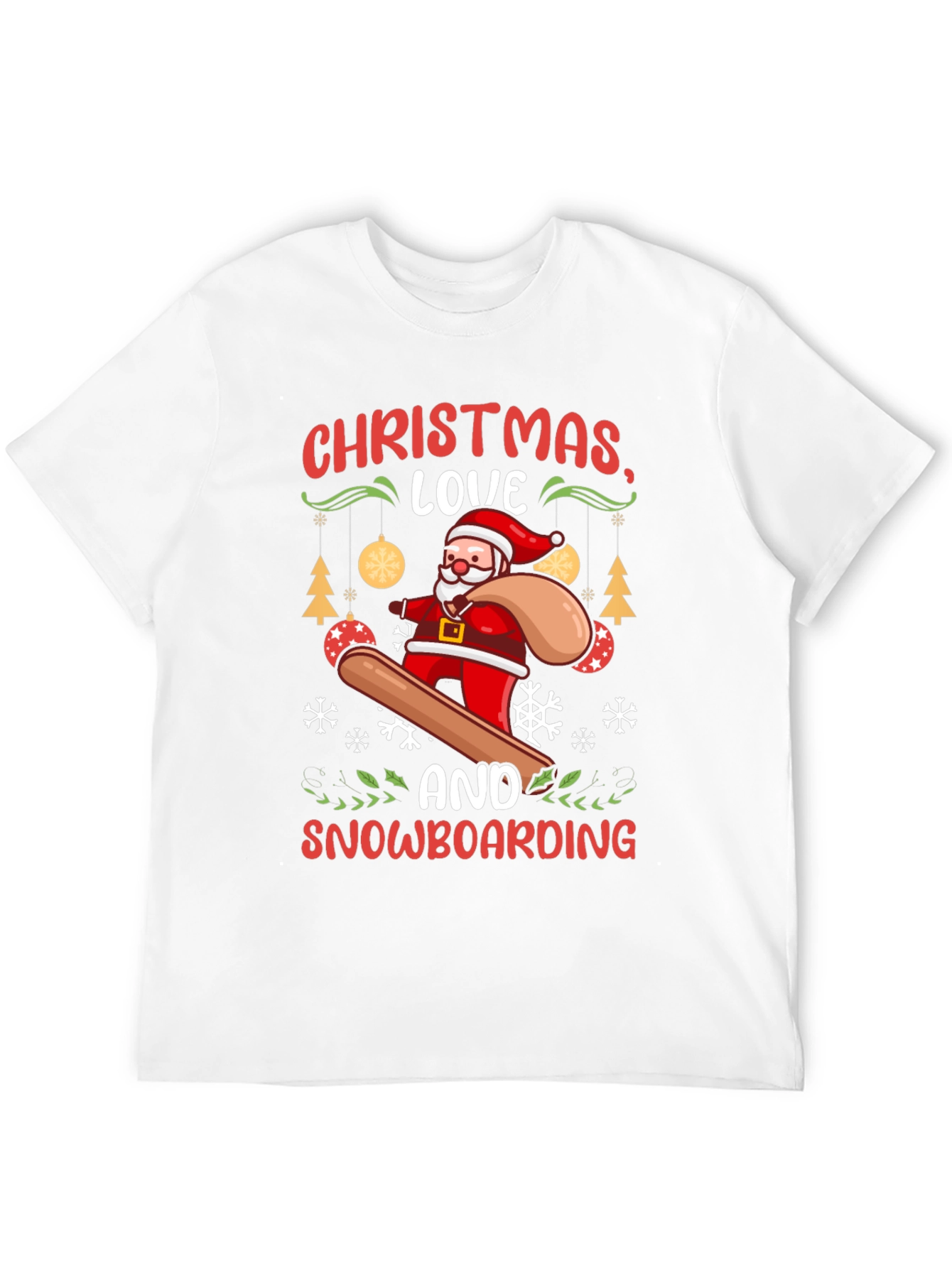 Christmas Snowboarding Santa T-Shirt