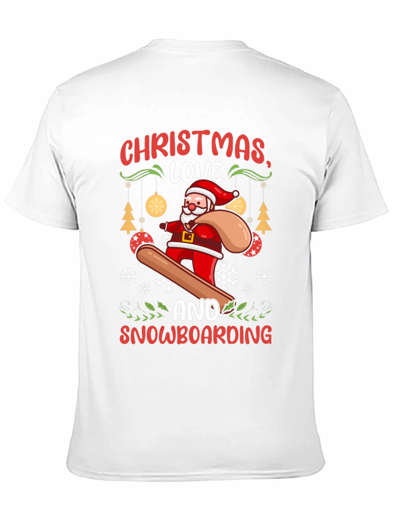 Christmas Snowboarding Santa T-Shirt