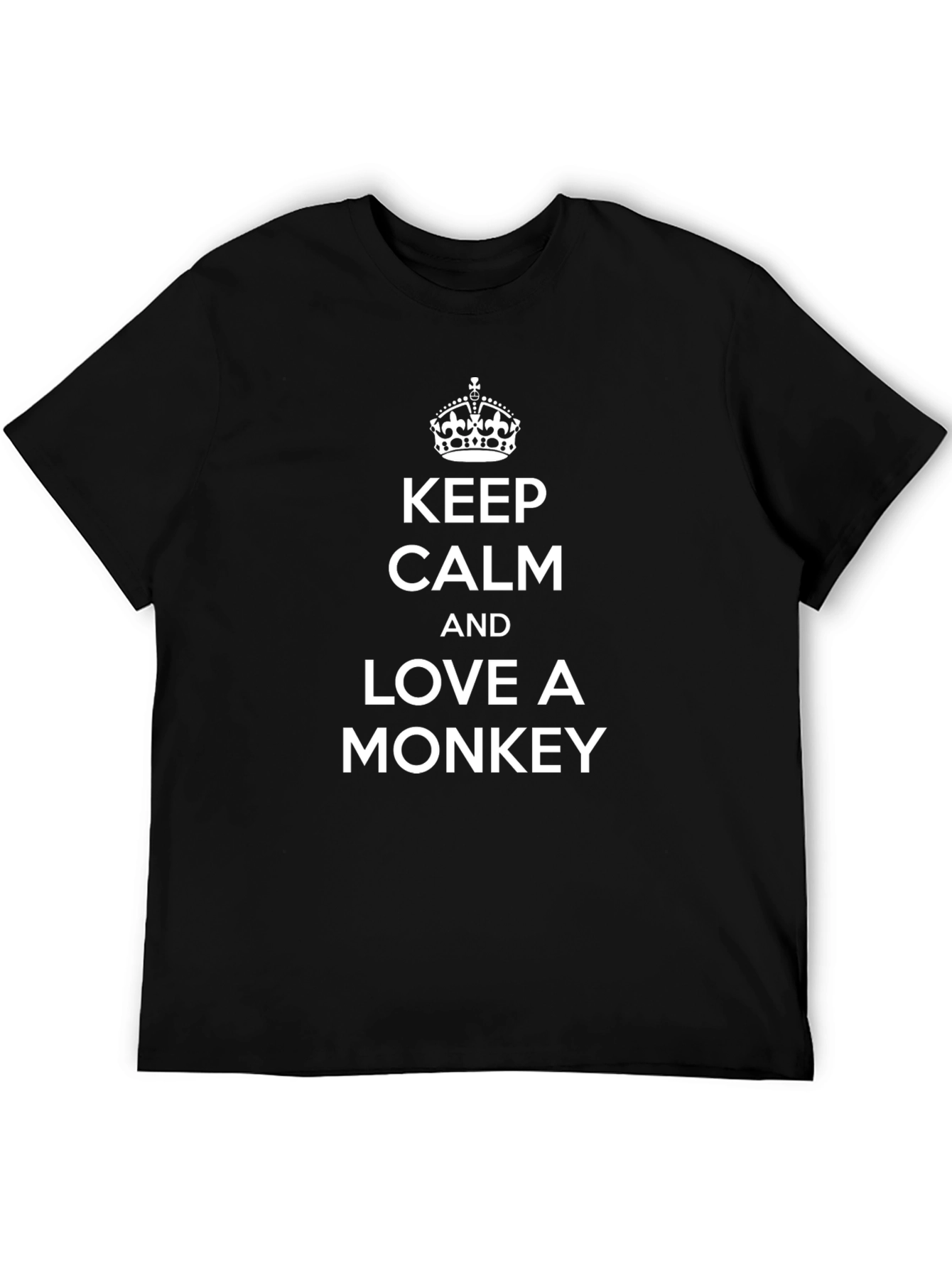 Keep Calm and Love A Monkey Black T-Shirt