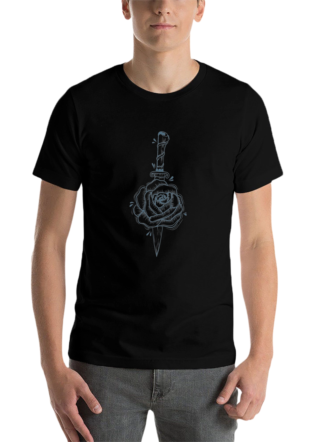 Rose & Dagger Graphic Tee - Edgy Style