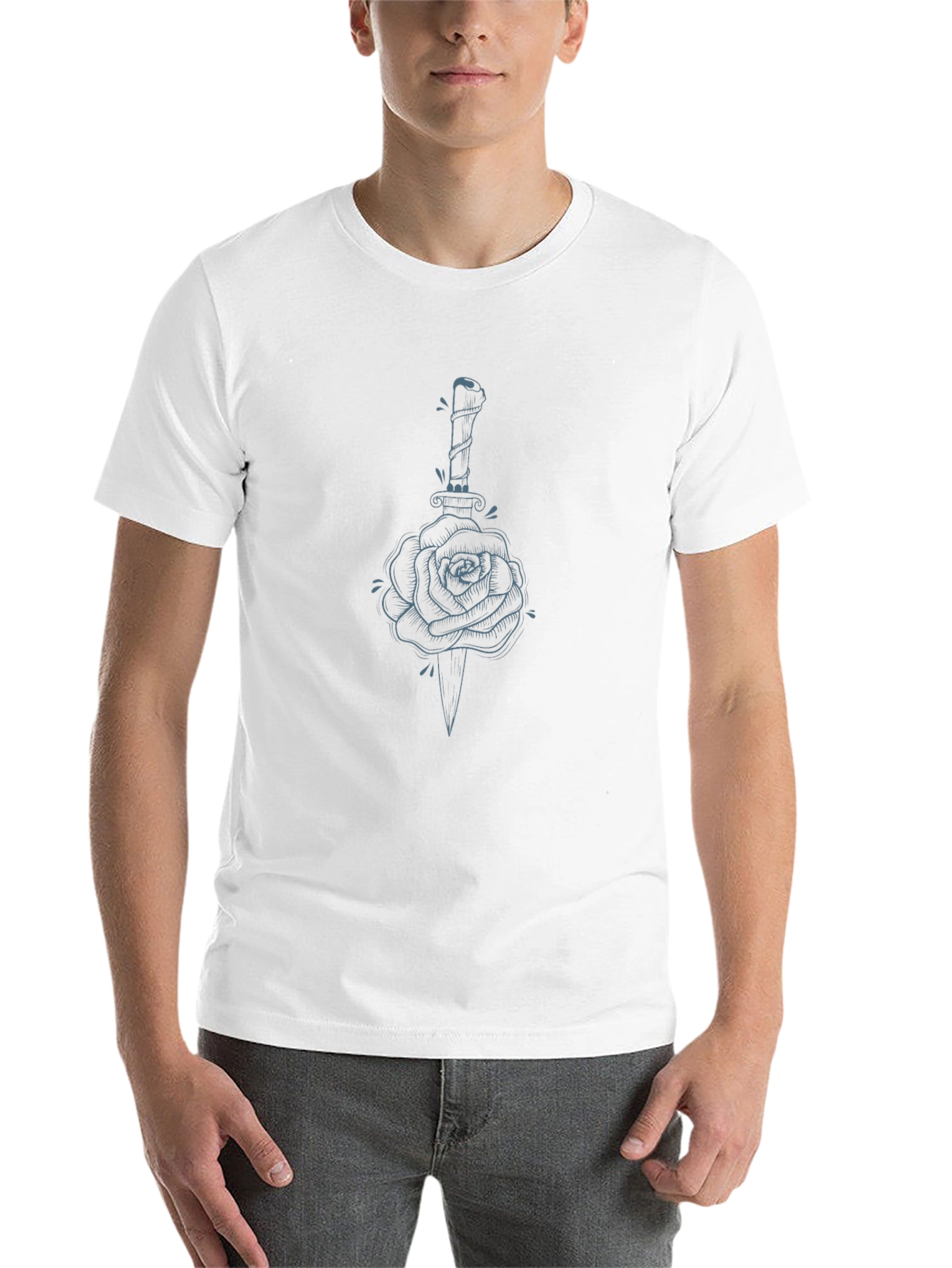 Rose & Dagger Graphic Tee - Edgy Style