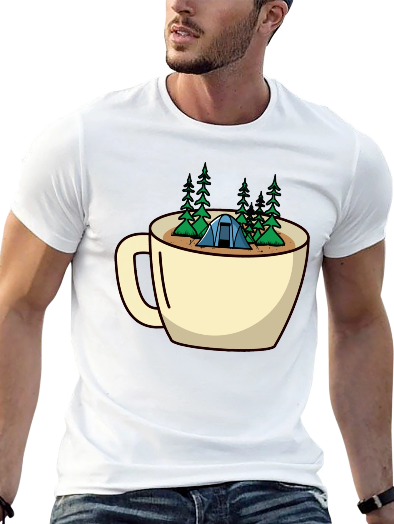 Camping Coffee Cup Graphic Tee