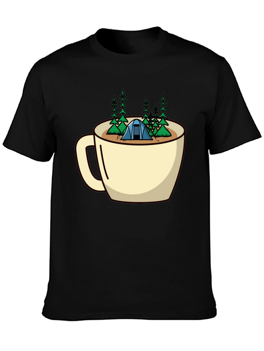 Camping Coffee Cup Graphic Tee