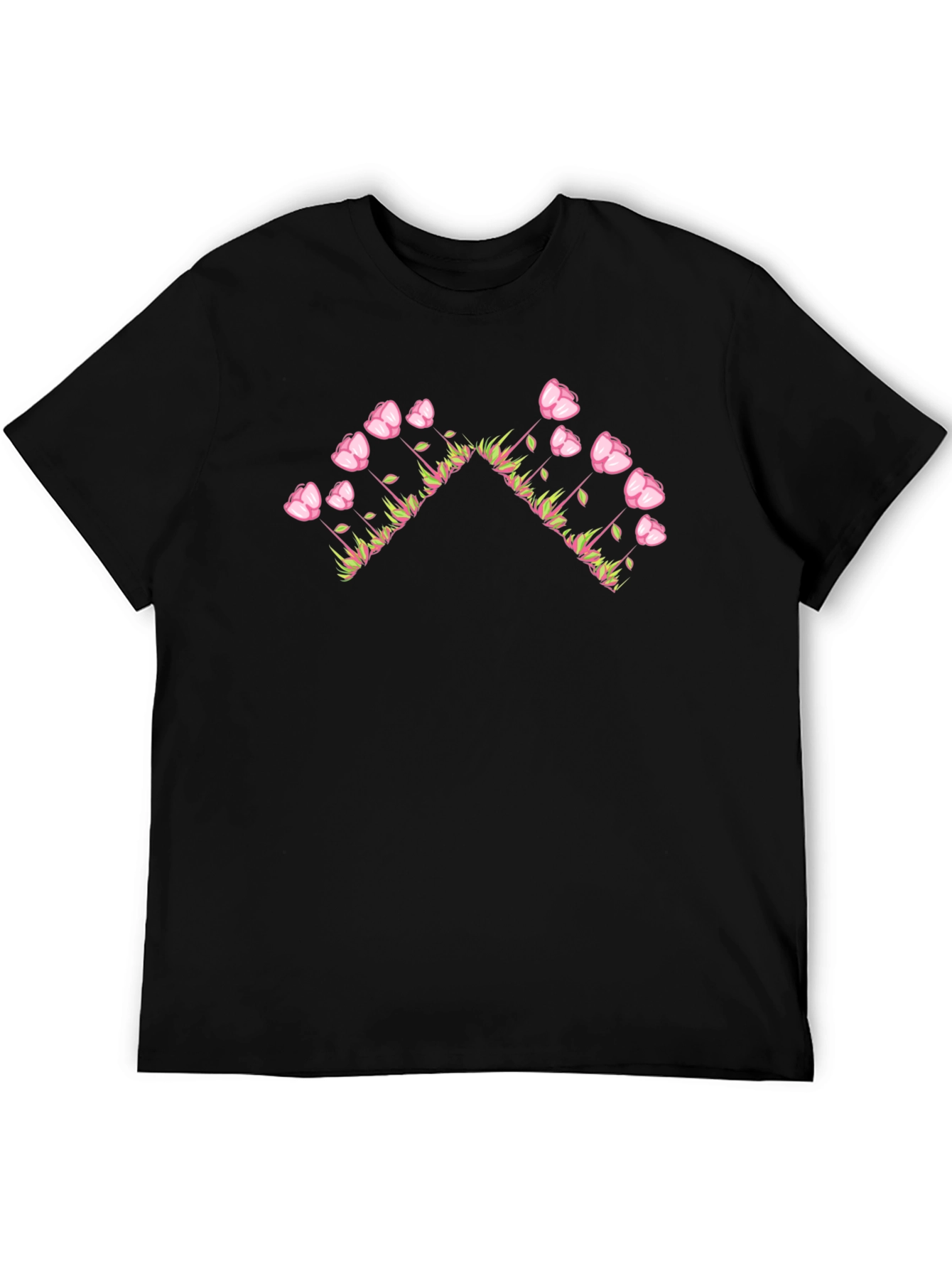 Floral Arrow Graphic Black T-Shirt - Casual Style