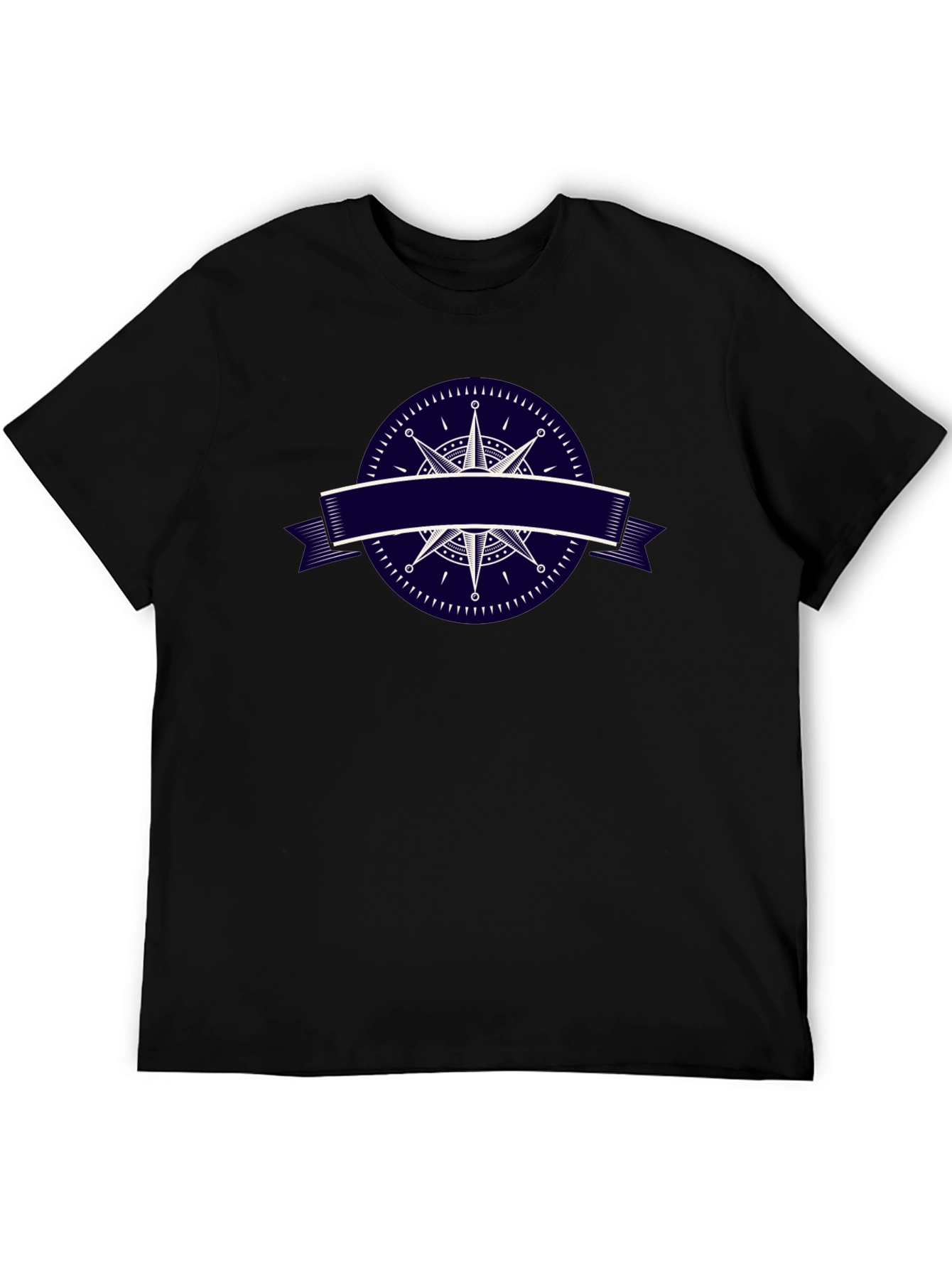 Nautical Compass Graphic Black T-Shirt