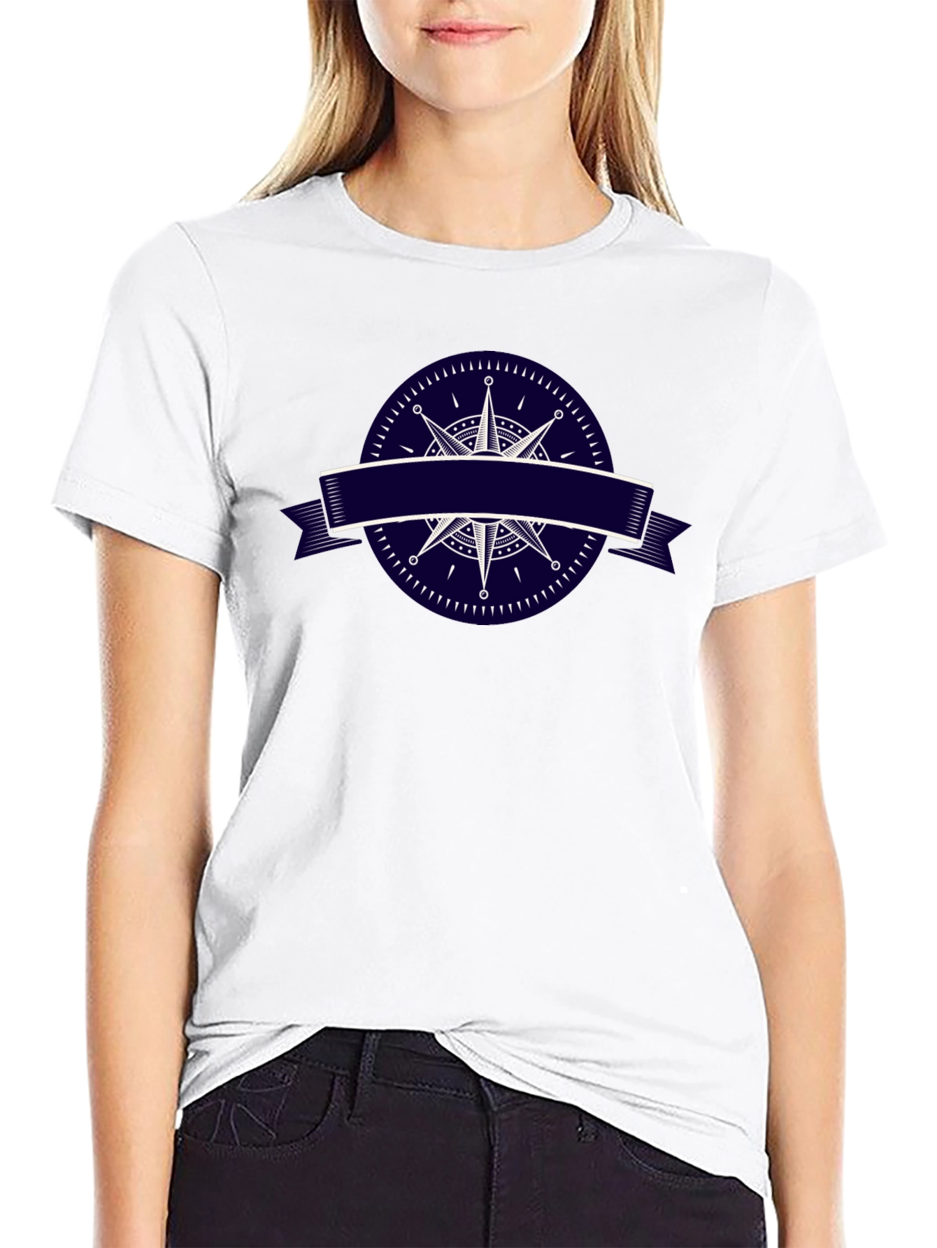 Nautical Compass Graphic Black T-Shirt