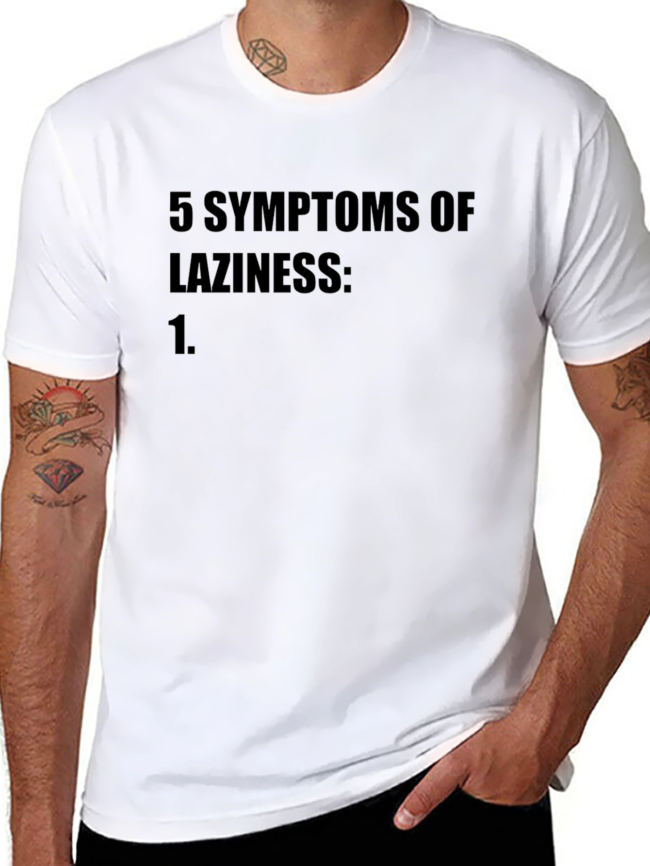 Lazy Humor T-Shirt: 5 Symptoms of Laziness