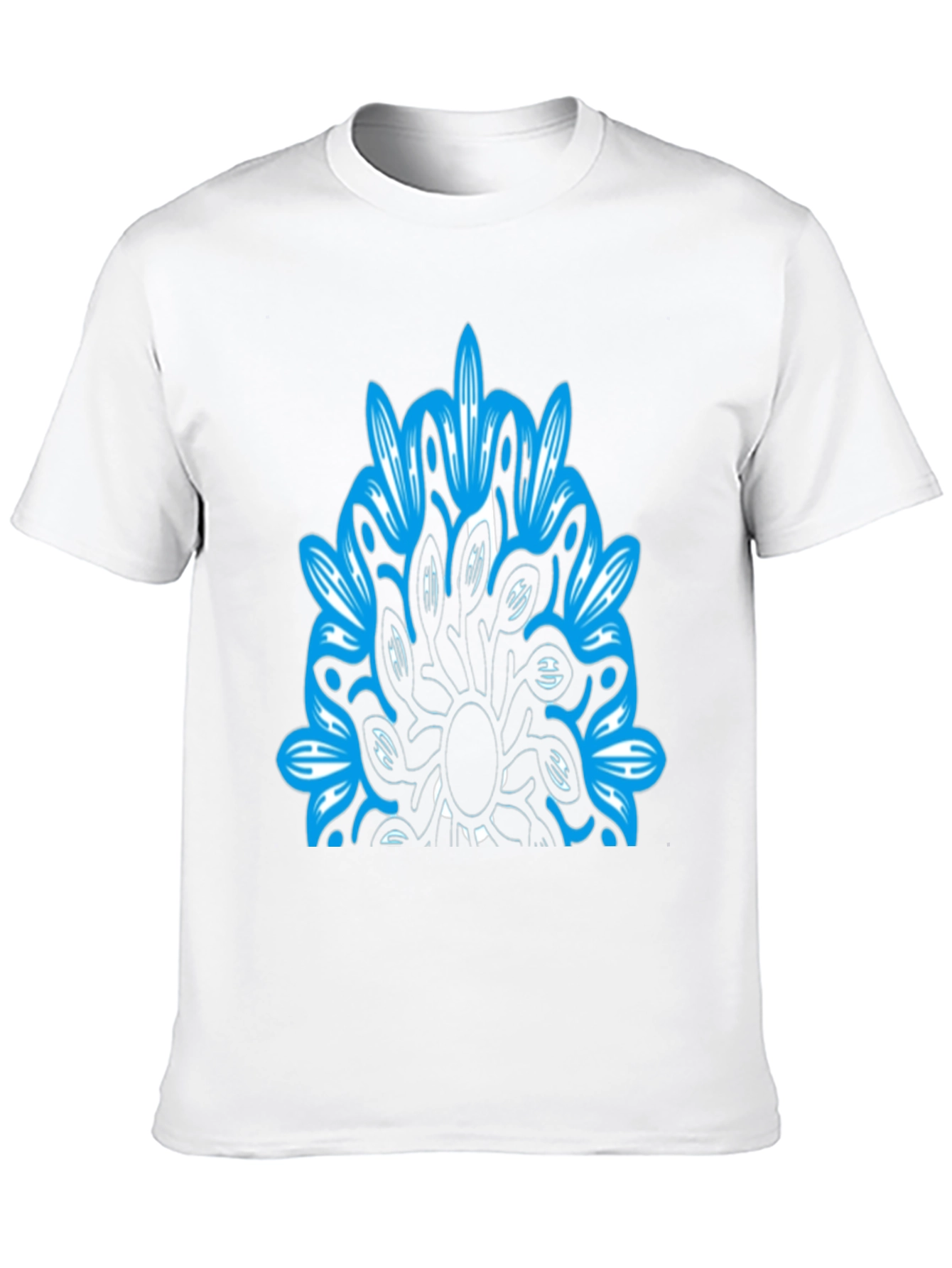 Abstract Blue Graphic Black T-Shirt
