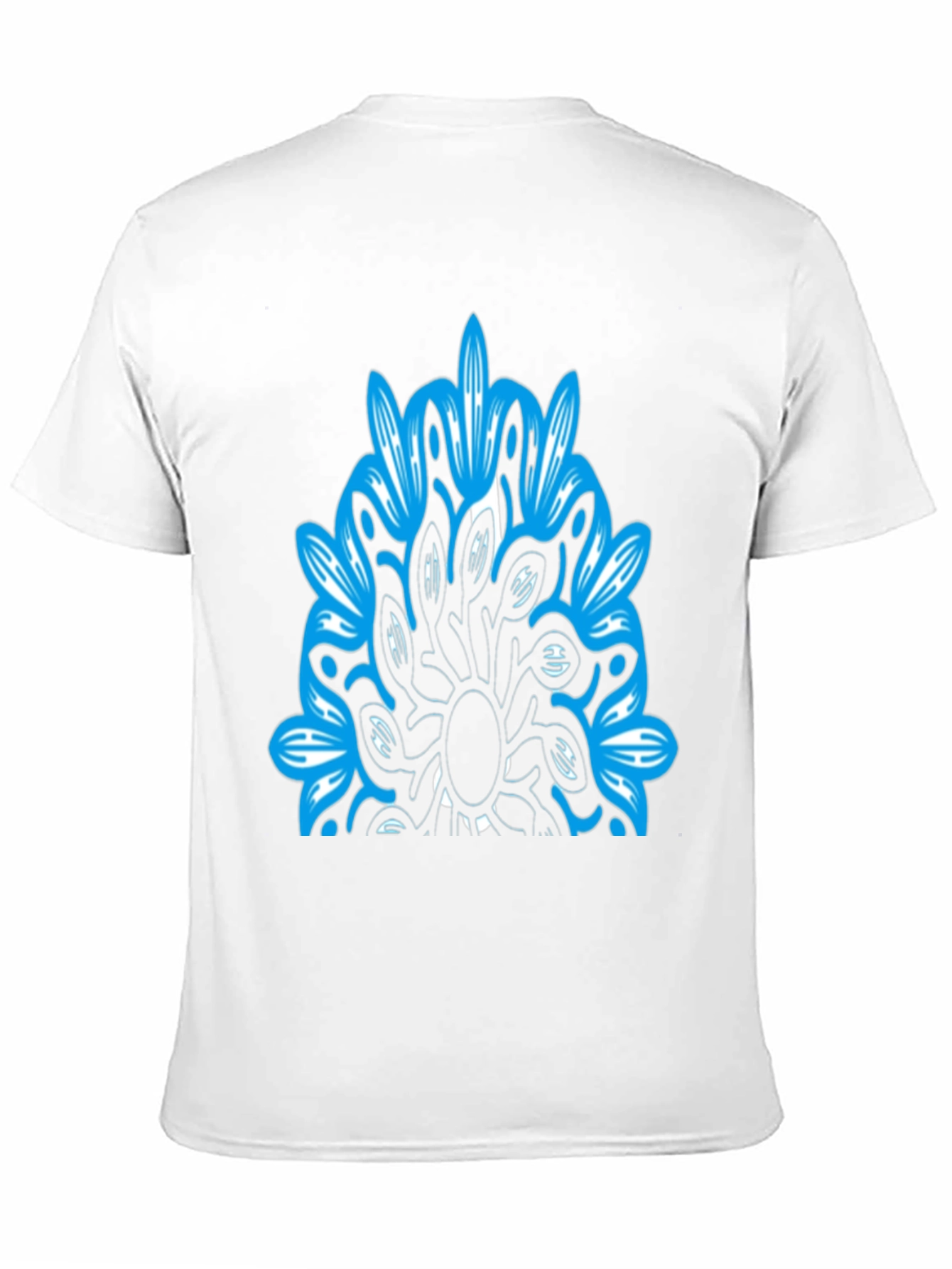 Abstract Blue Graphic Black T-Shirt