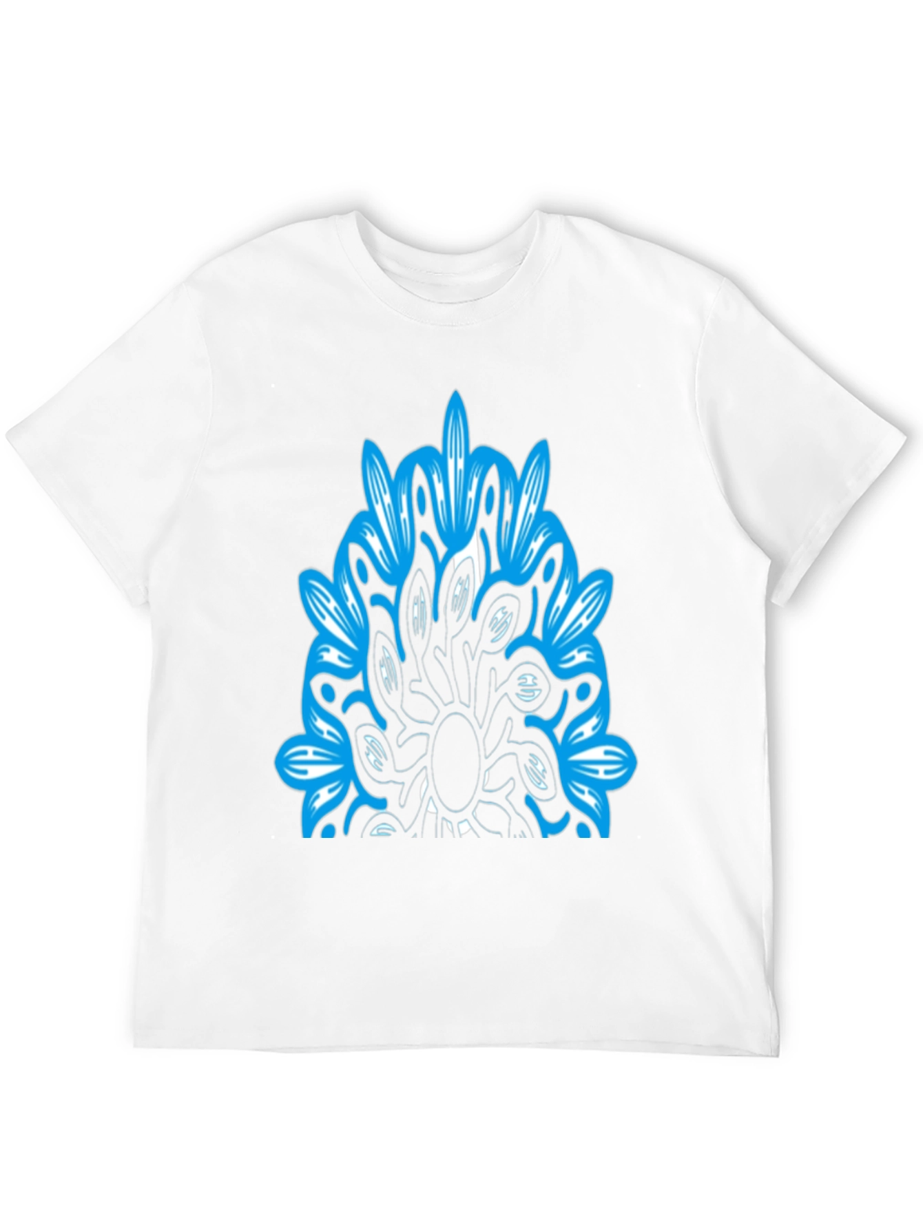 Abstract Blue Graphic Black T-Shirt