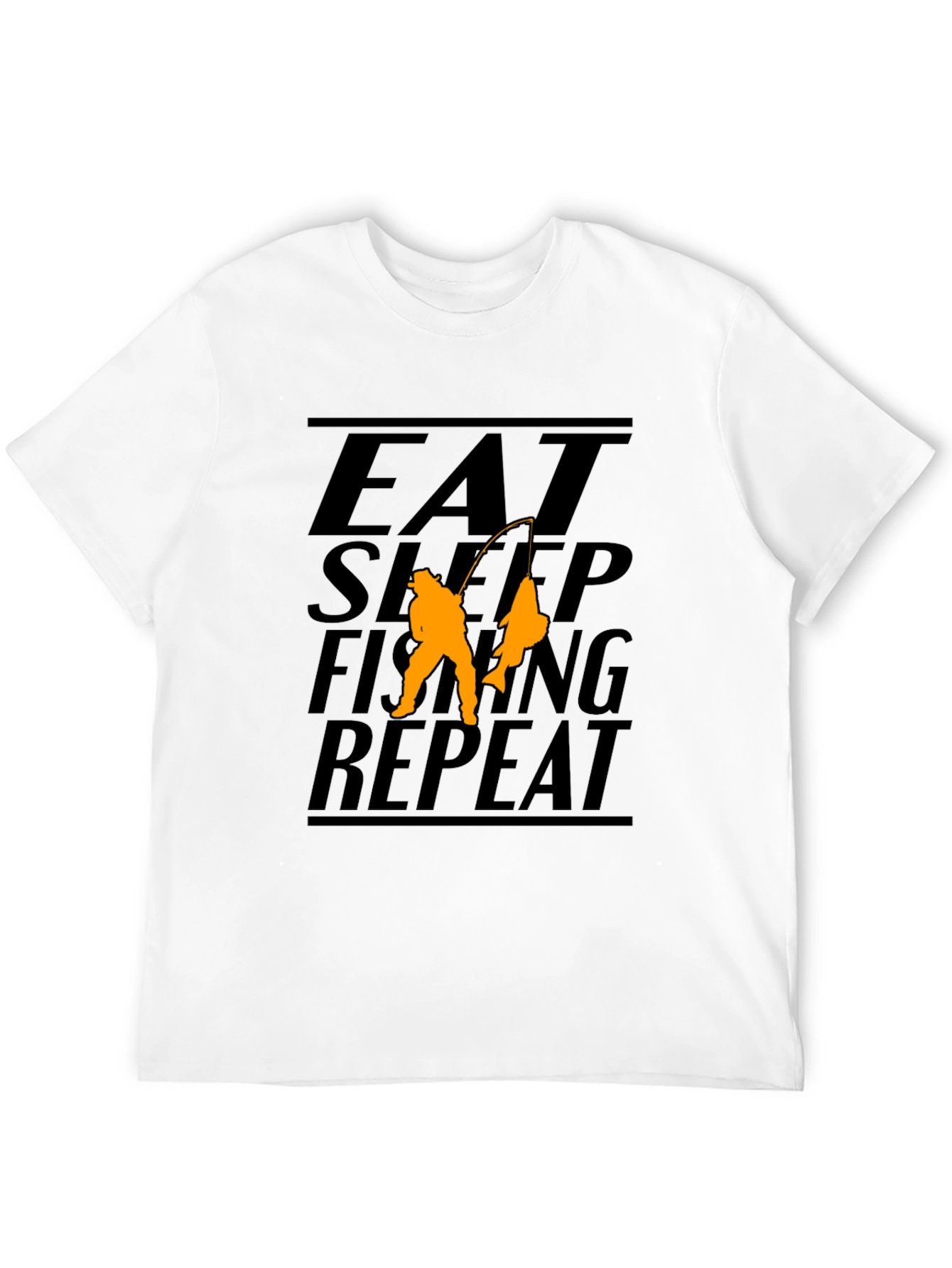 Eat Sleep Fishing Repeat Black Graphic T-Shirt