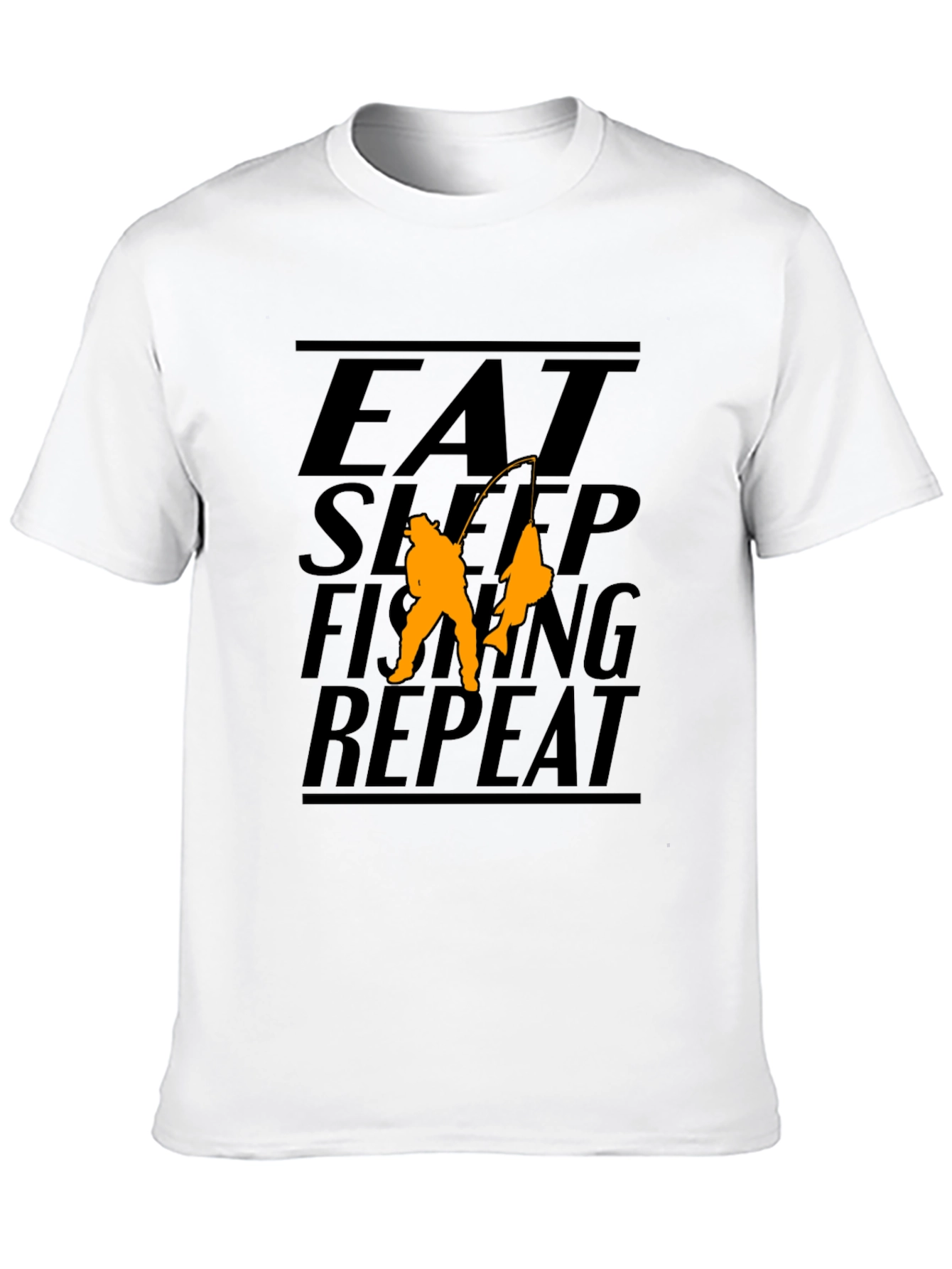 Eat Sleep Fishing Repeat Black Graphic T-Shirt