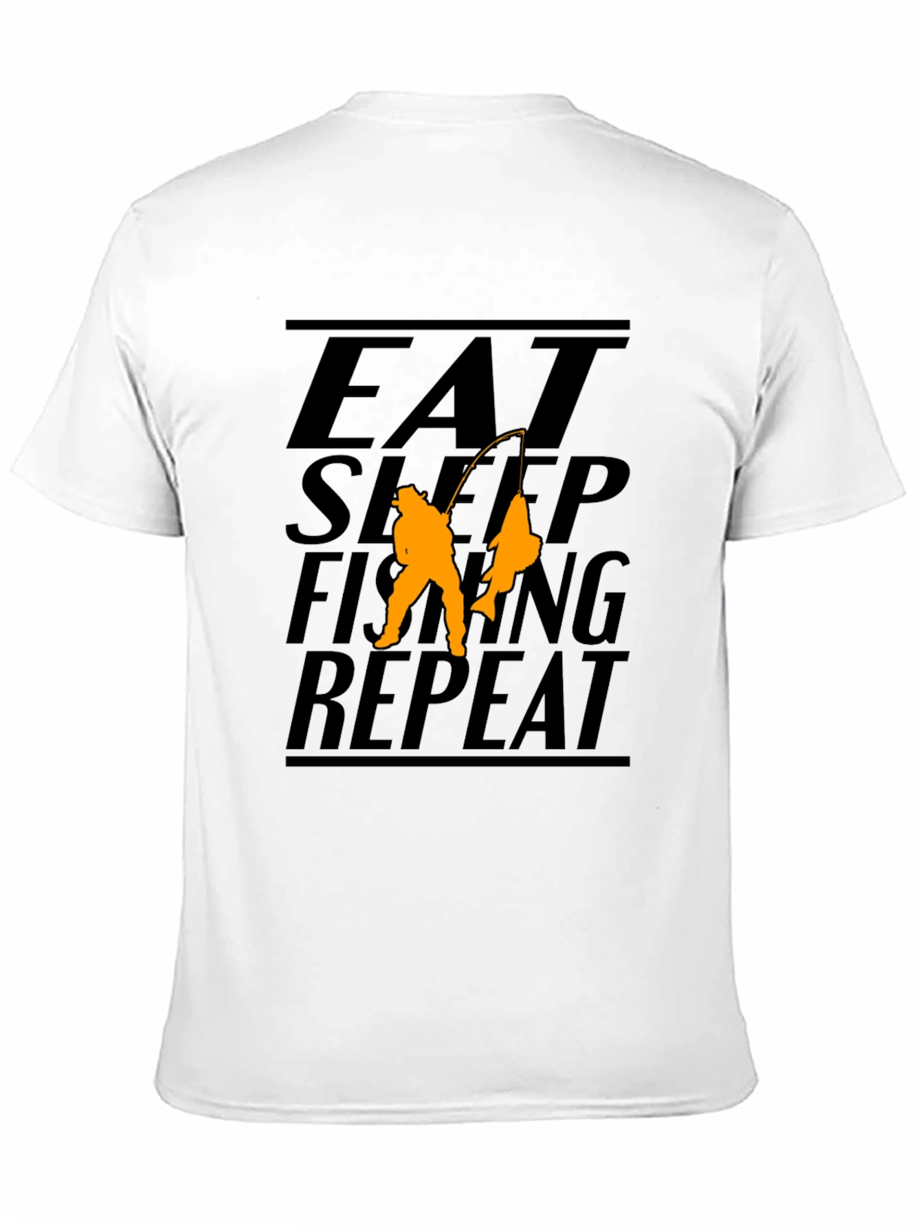 Eat Sleep Fishing Repeat Black Graphic T-Shirt