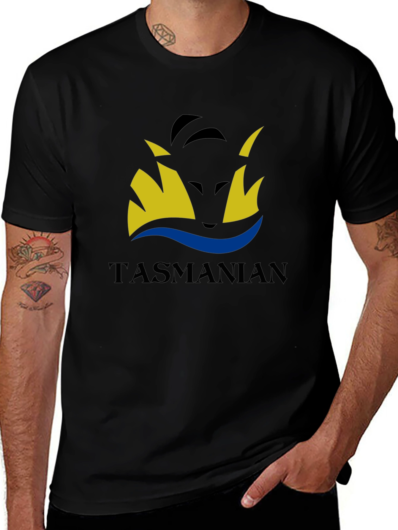 Tasmanian T-Shirt Black Tee with Graphic