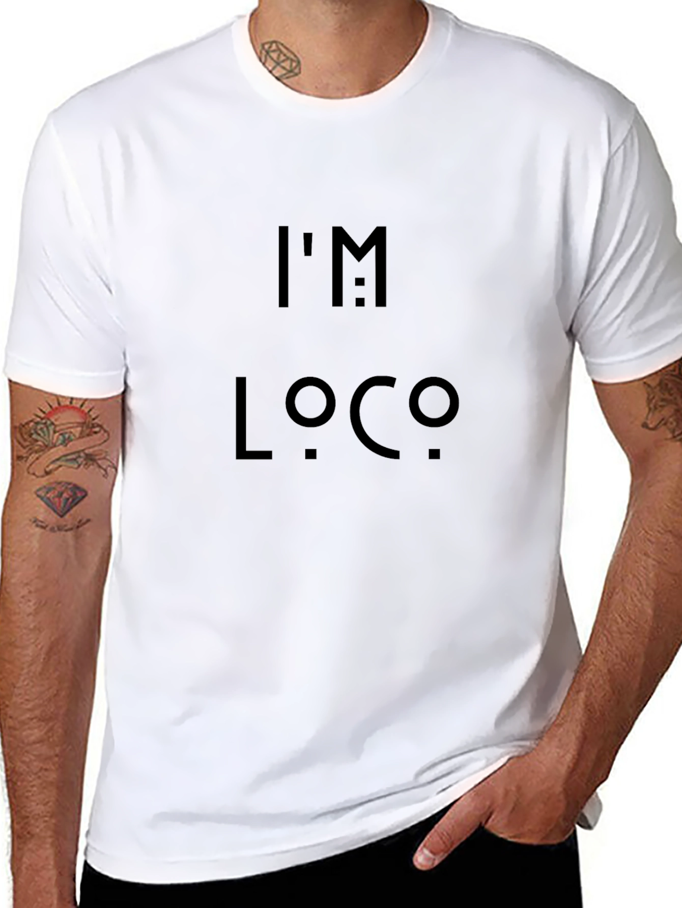 Im Loco Graphic Tee - Black Cotton Blend Shirt