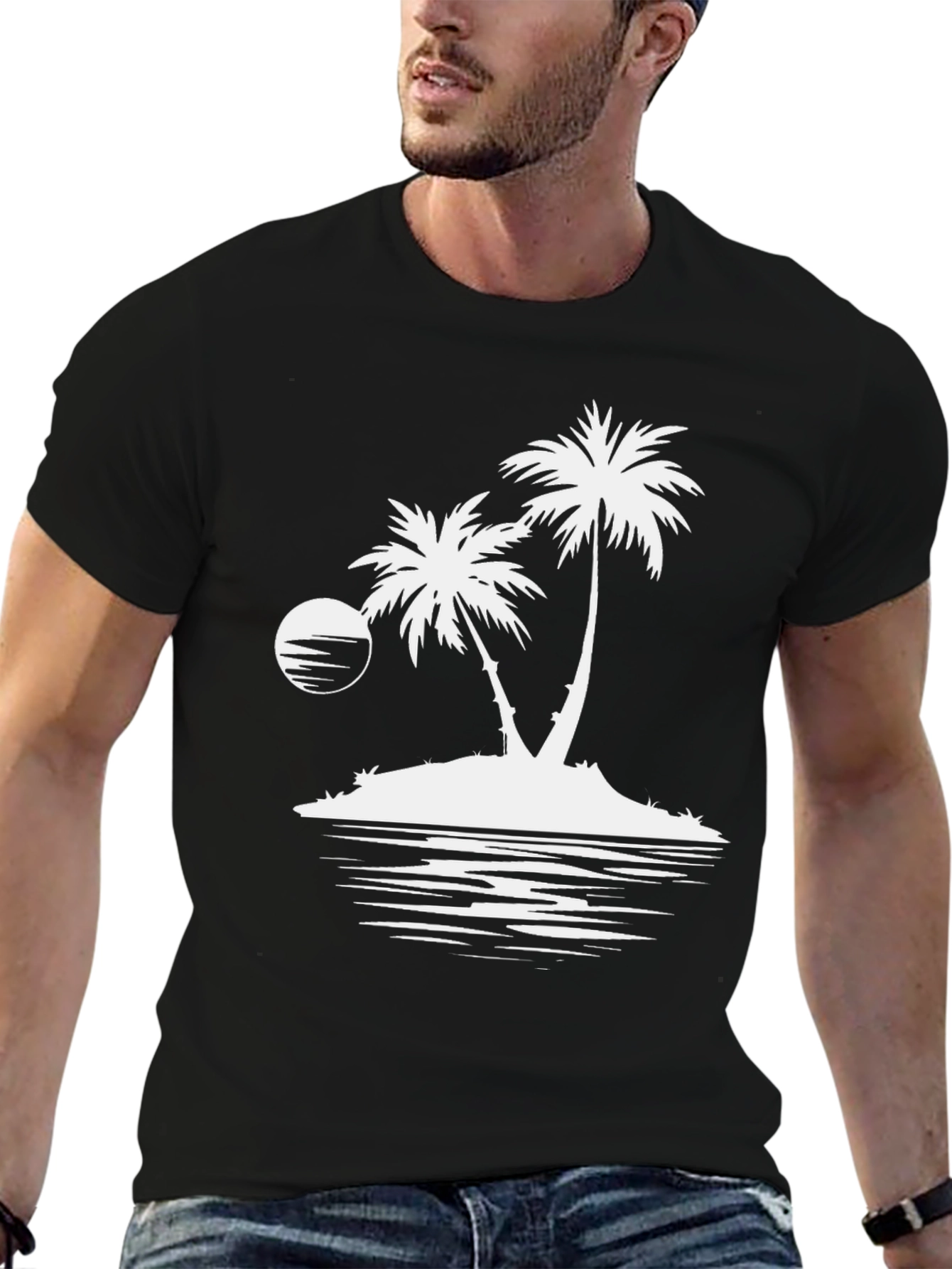 Island Palms Graphic Tee - Black