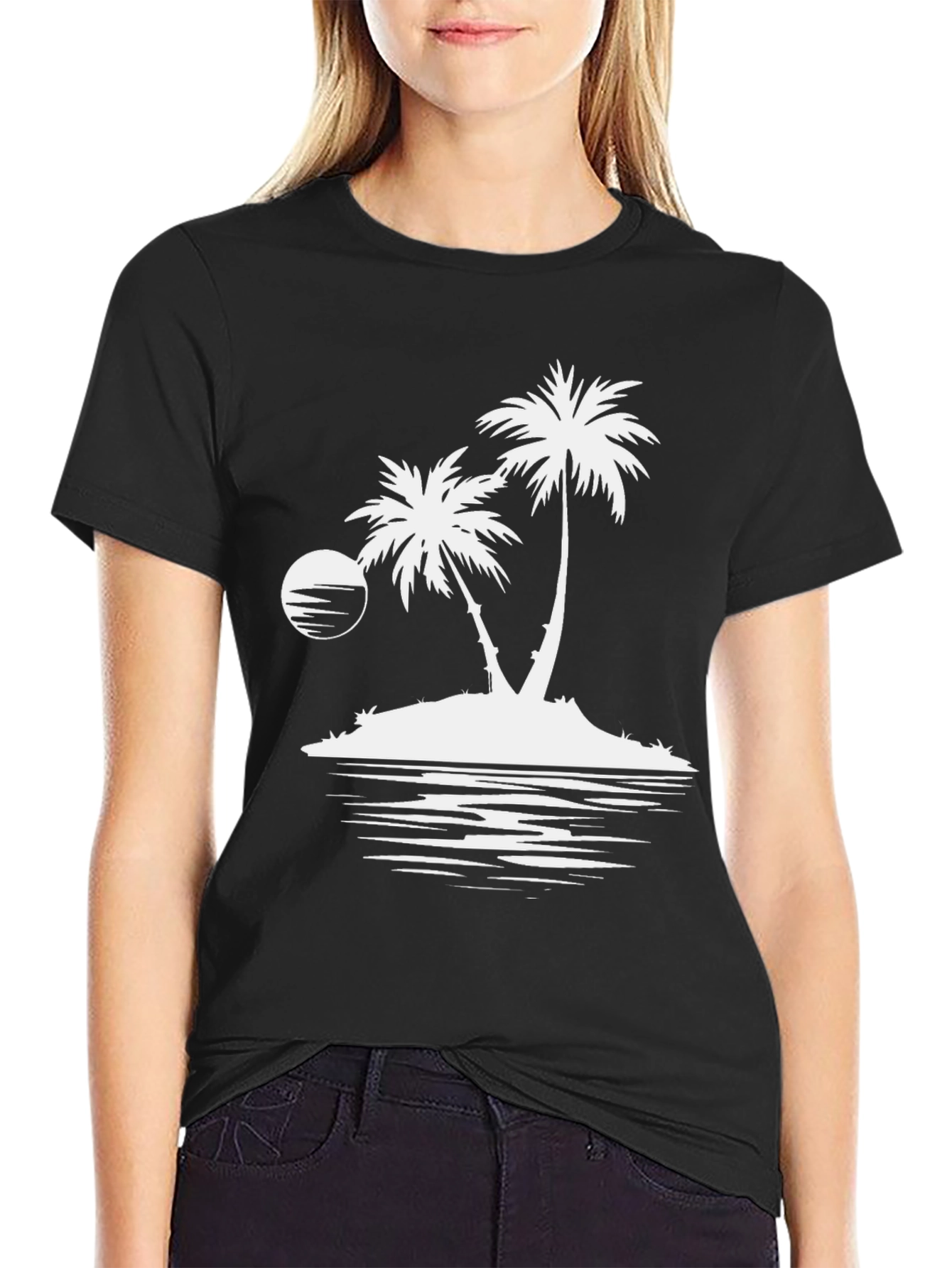 Island Palms Graphic Tee - Black