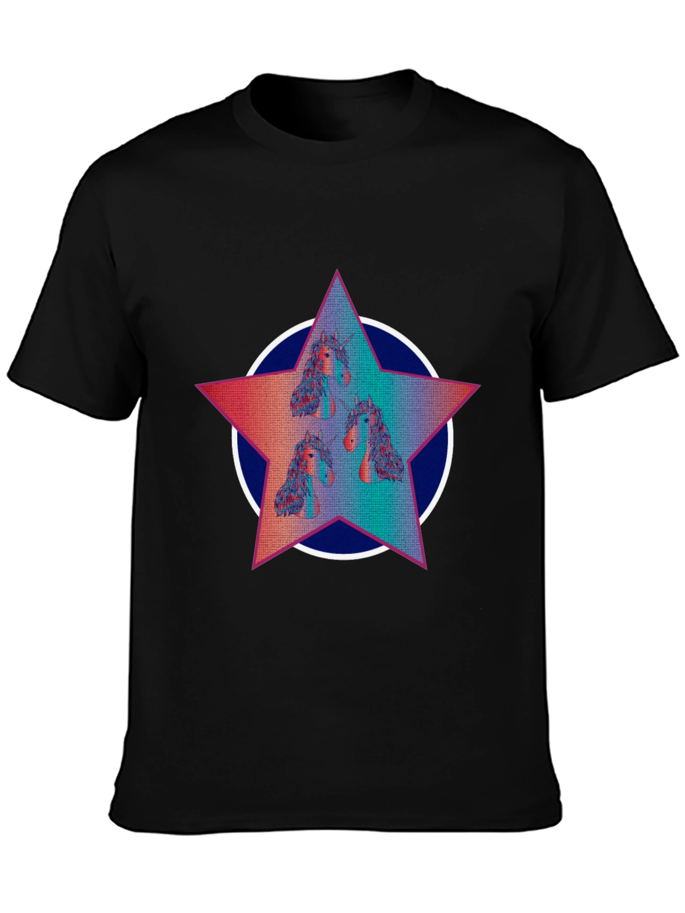 Unicorn Star Graphic Tee - Black